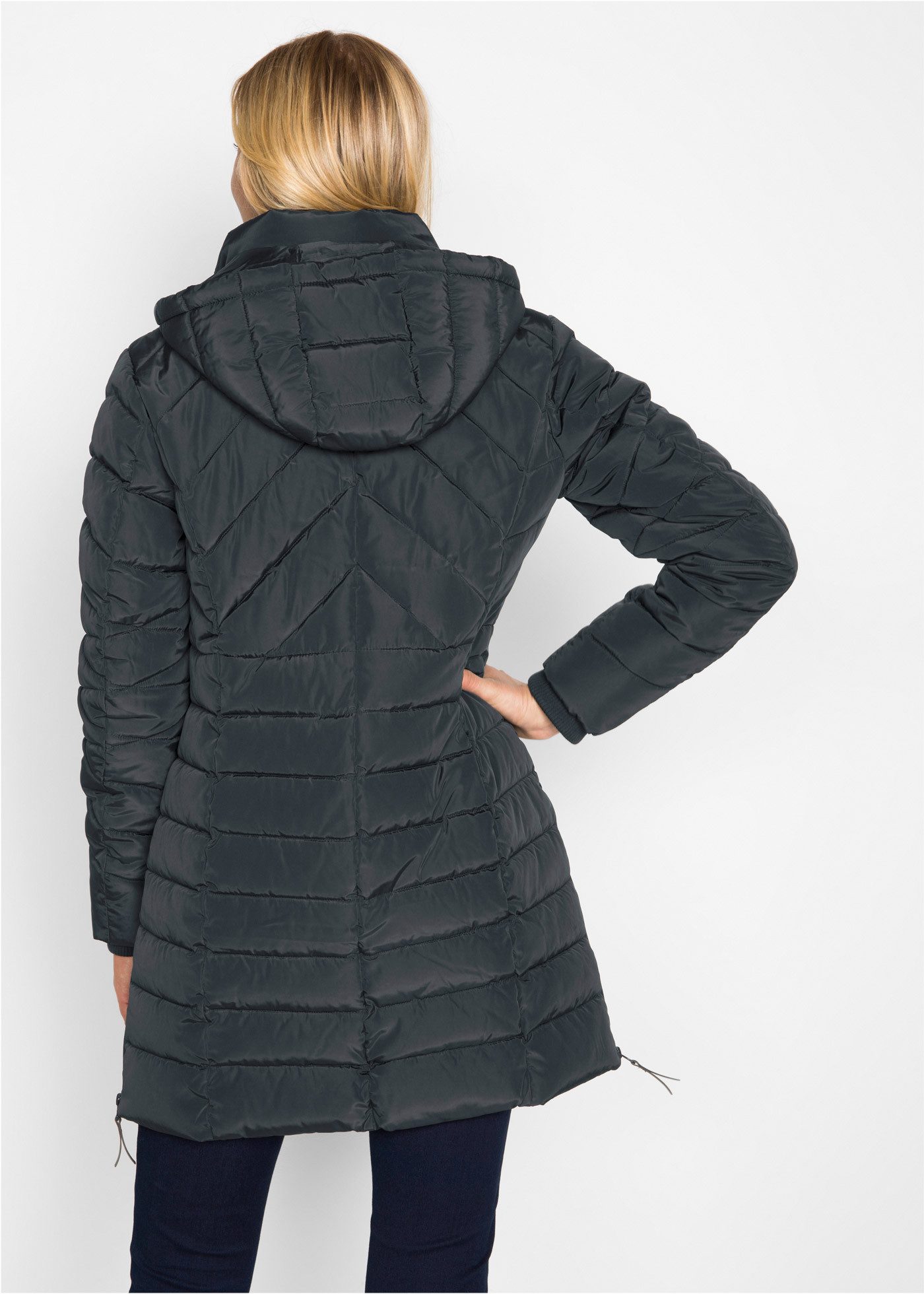 bonprix Steppjacke mit Wattierung, Kapuze (abnehmbar) und 2-Wege-Reißversch günstig online kaufen