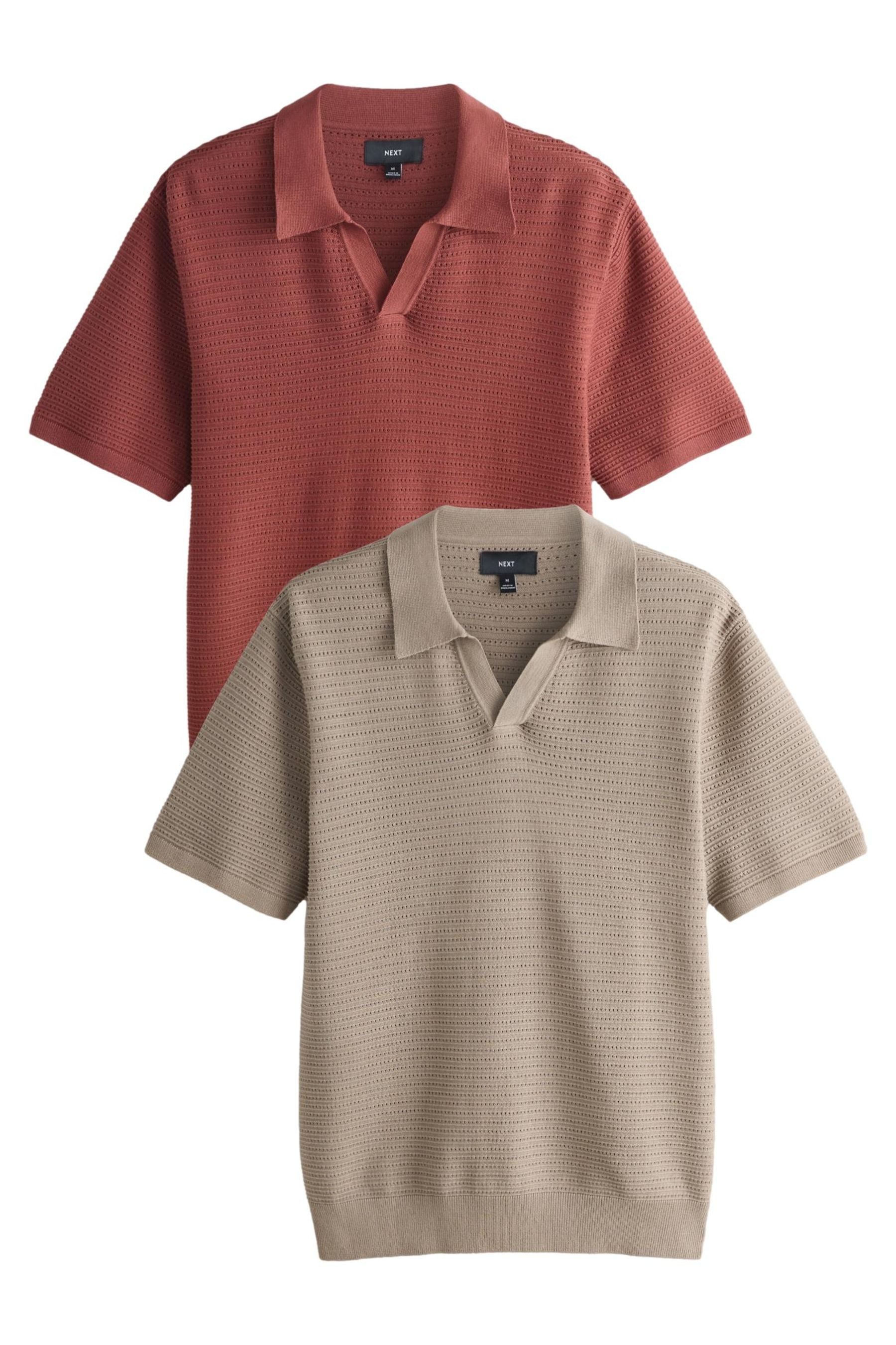 Poloshirt Strukturierte, gestrickte Poloshirts, 2er-Pack