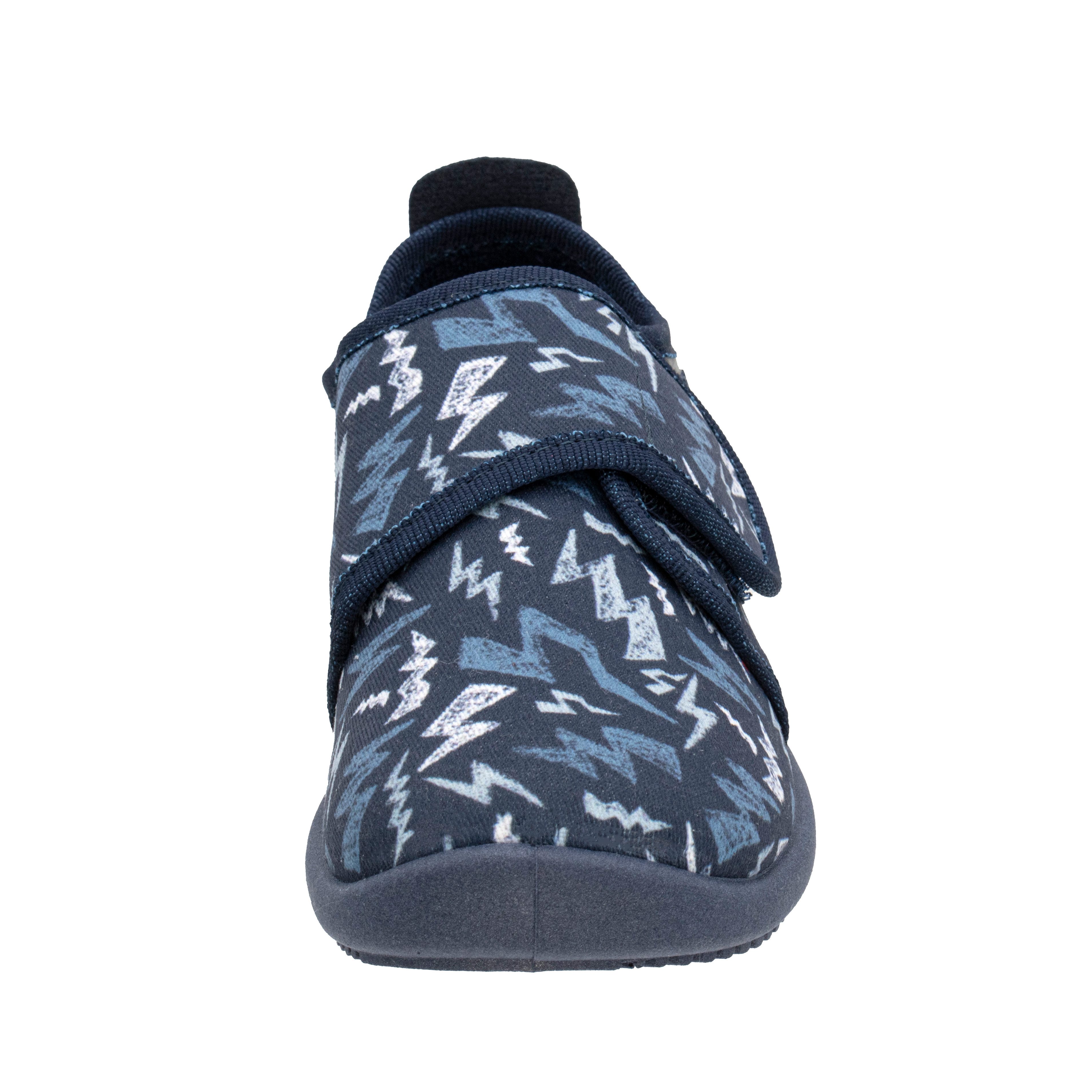 Fischer-Markenschuh Softer Hausschuh für Kinder, aus Baumwolle, mit Frotteefutter, Klettverschluss – Bild 4 von 5