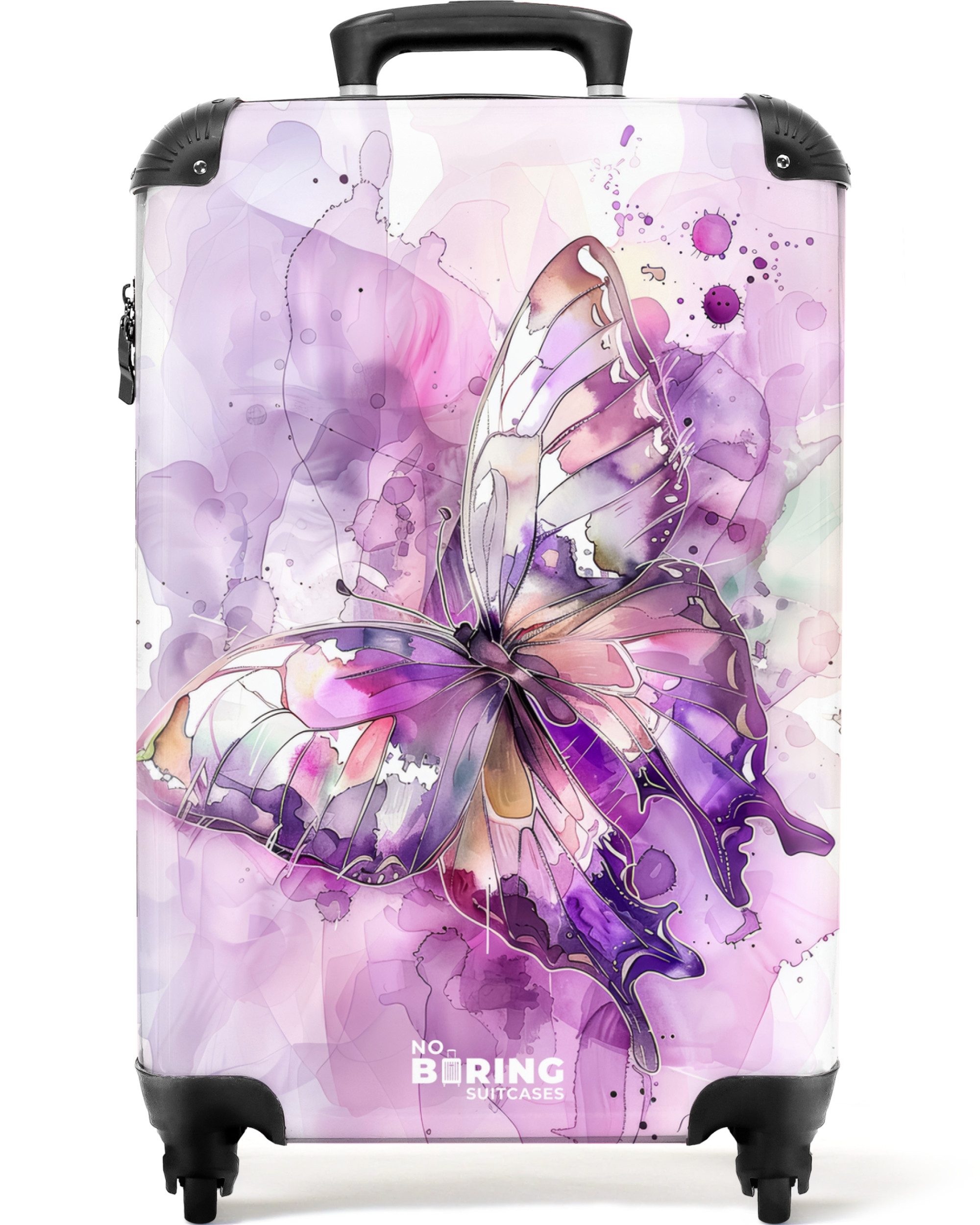 NoBoringSuitcases.com© Kinderkoffer Schmetterling - Aquarell - Abstrakt 55x35x20cm, 4 Rollen, Reisetasche mit Rollen, Чемоданы Handgepäck Flugzeug