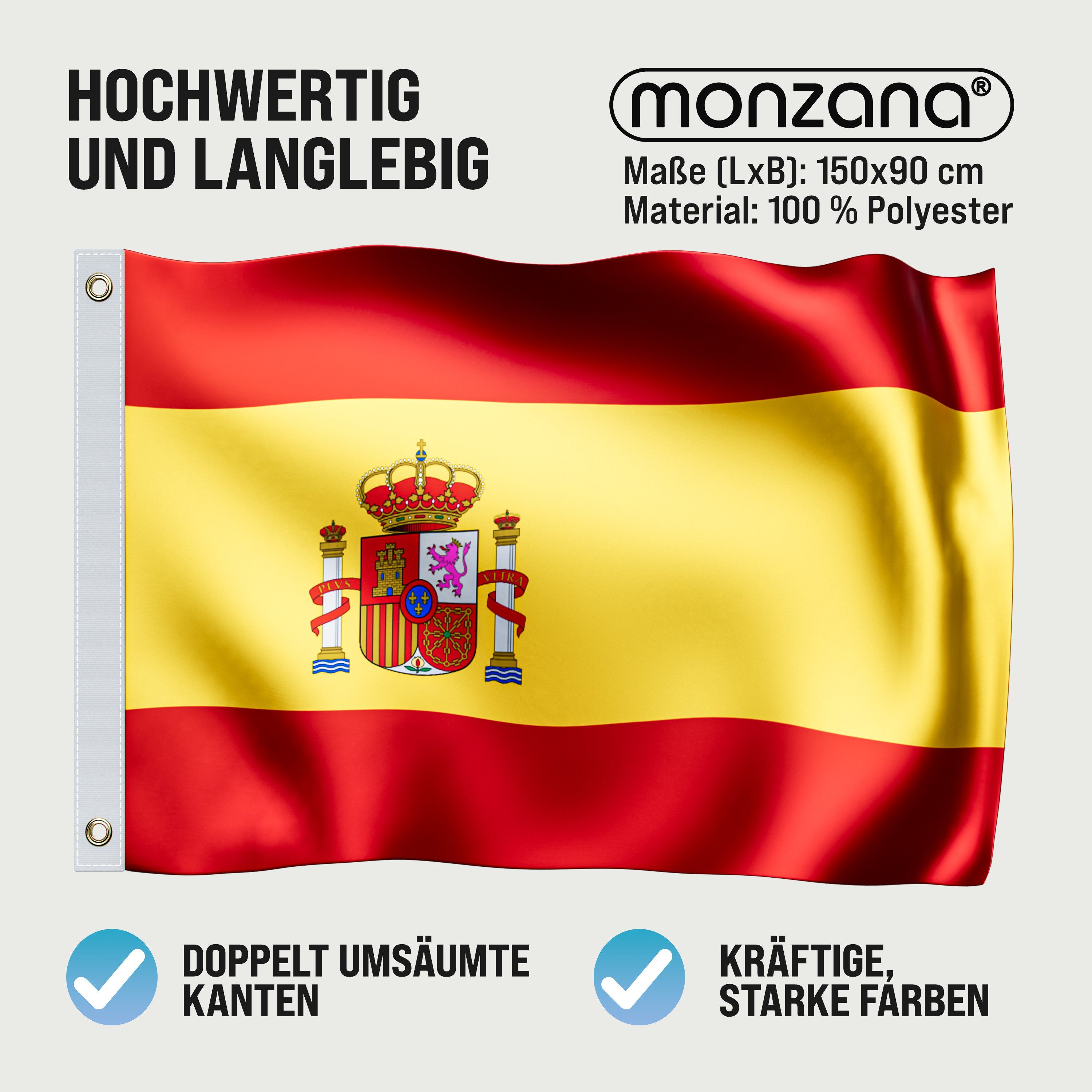 monzana Fahne, Flagge 150x90cm Metallösen strapazierfähig Fahne 100% Polyester