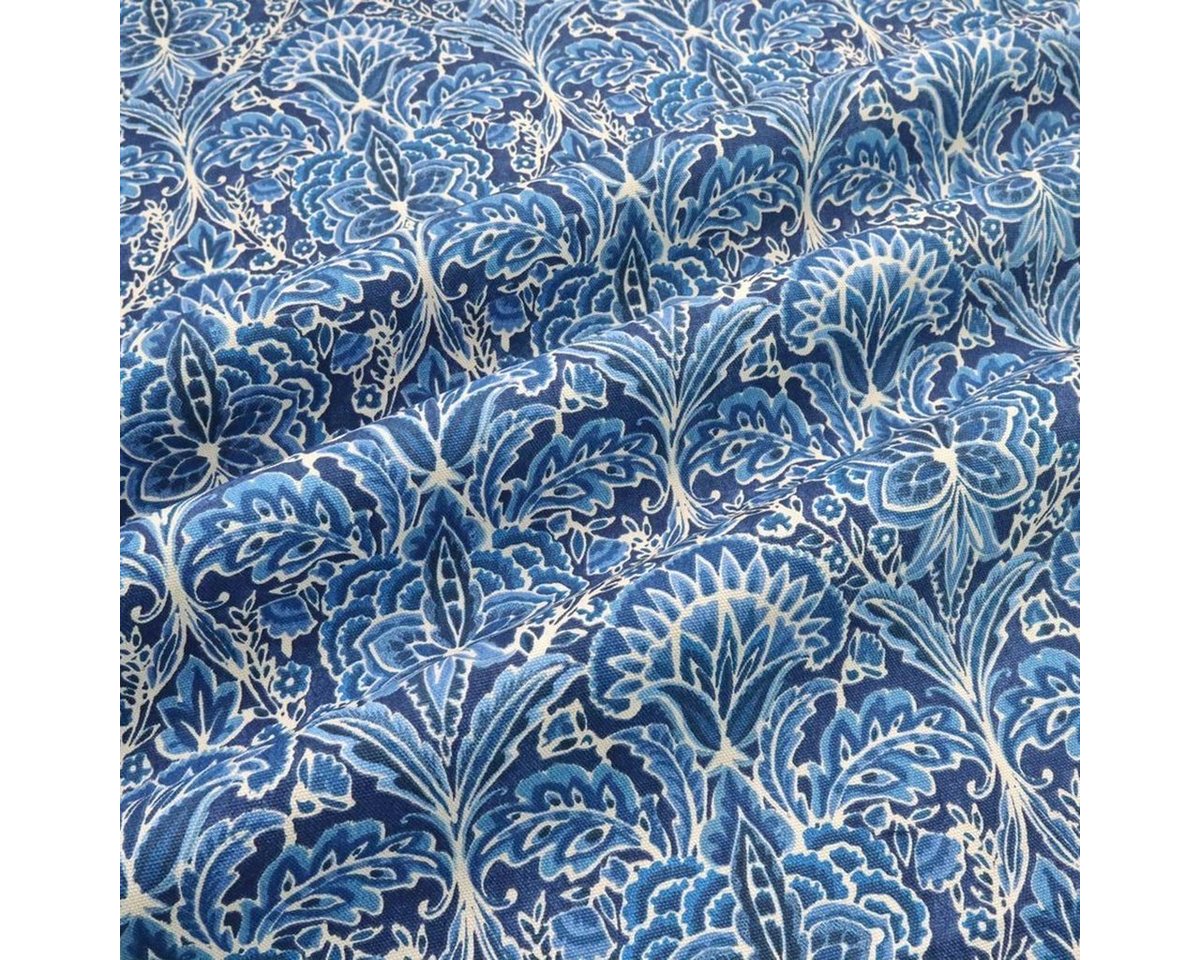 Thumbnail - Stofferia Stoff Dekostoff Panama Rhapsody Dunkelblau, Breite 140 cm, Meterware
