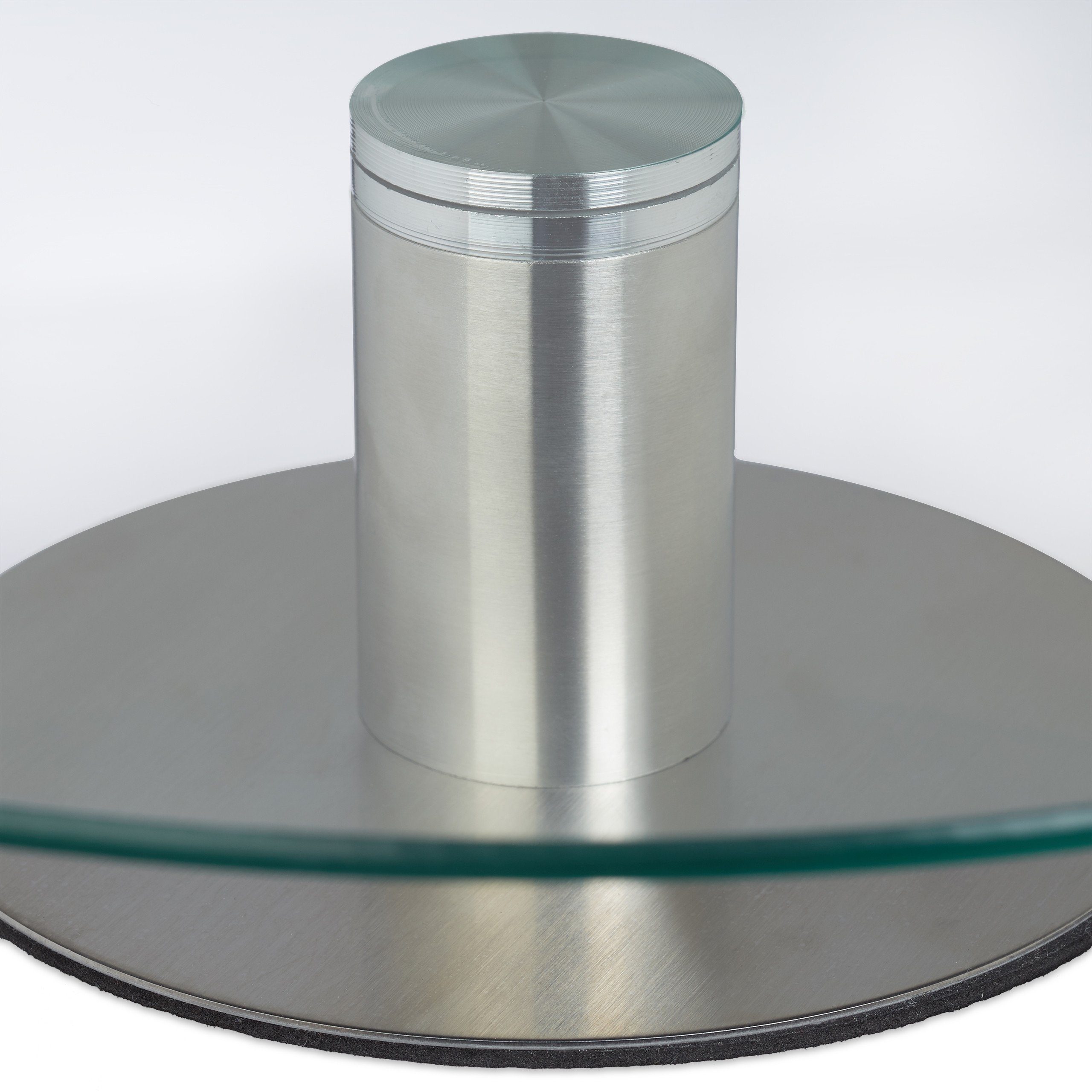 relaxdays Tortenplatte drehbar mit Standfuß, Glas