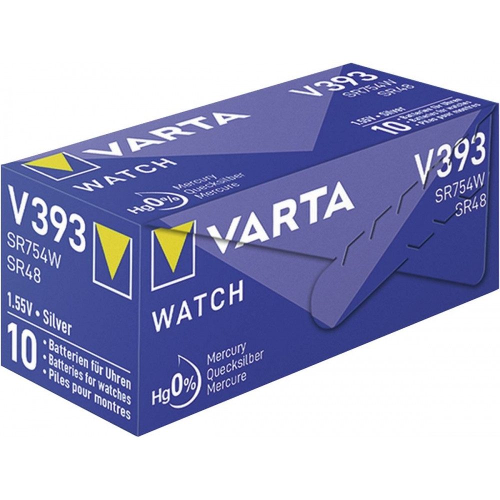 VARTA Varta V 393 Uhren Knopfzellen-Batterie Batterie, (230 Volt V), Wasserfest und stoßfest