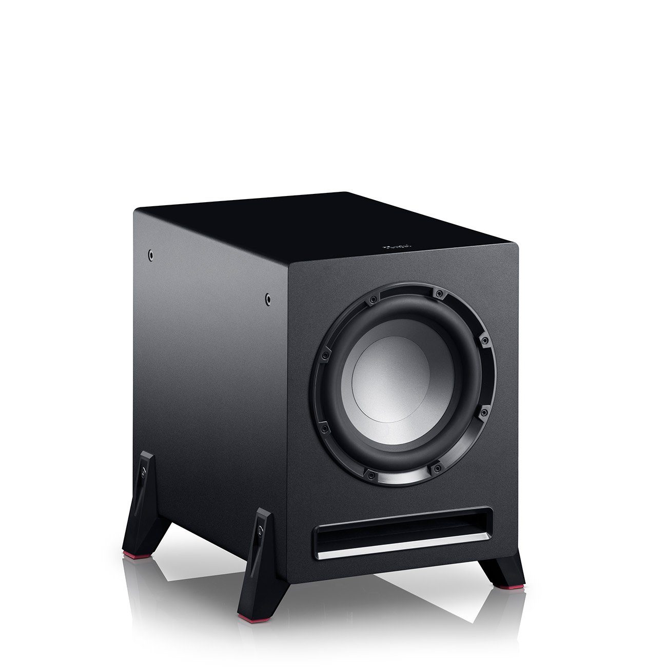 Teufel T 8 Subwoofer Subwoofer (Cinch-Eingang, 100 W, Als Frontfire- oder Downfire-Subwoofer einsetzbar)