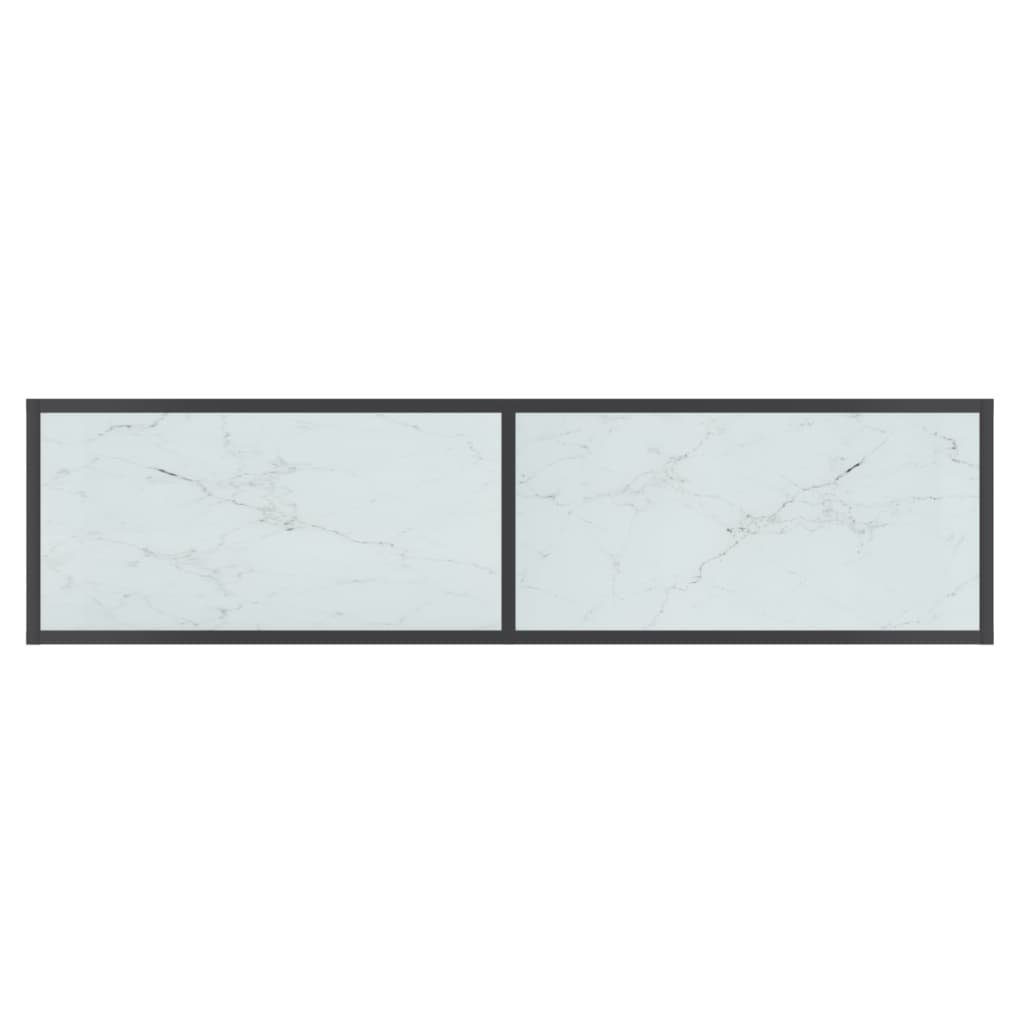 furnicato Beistelltisch Konsolentisch 140x35x75,5 Weiß Hartglas cm (1-St)