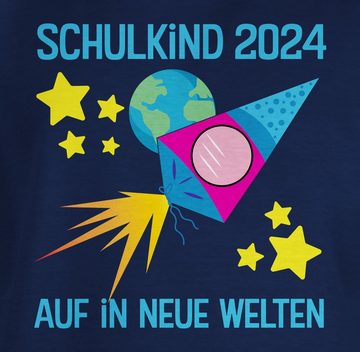 Shirtracer T-Shirt Schulkind 2024 I Auf in neue Welten Einschulung Junge Schulanfang Geschenke