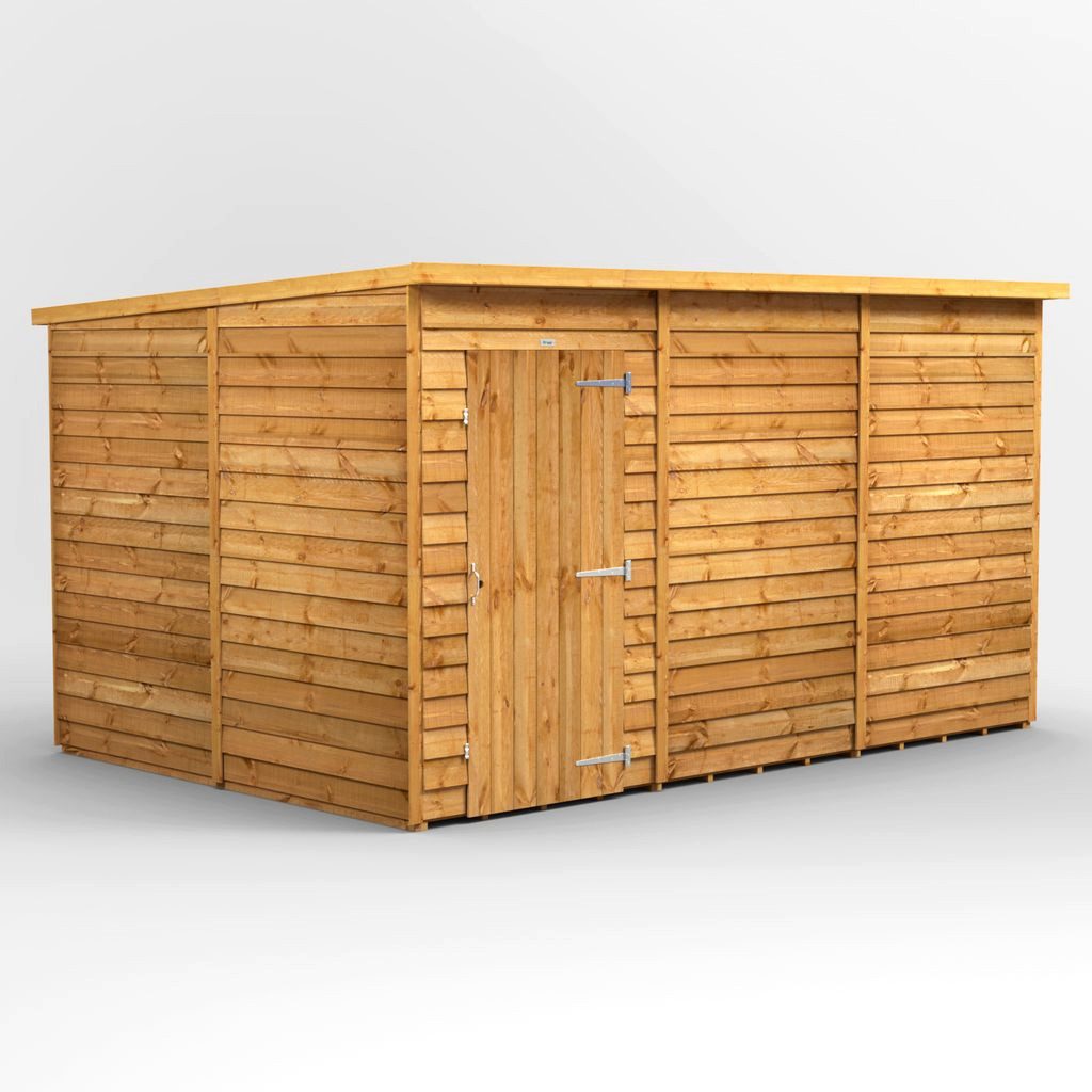 Powersheds Gartenhaus mit Pultdach und Stülpschalung, Vollholz ohne Fenster, BxT: 360x240 cm, (Polyester-verstärkte DachpaPOPe, gehärtetes Glas, hochwertiges Holz), Hochwertiges Holz