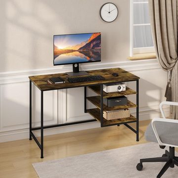 EUGAD Schreibtisch (1-St), mit 3 Ablagen, PC Tisch für Büro Homeoffice, Industrie-Design