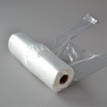Einkaufsbeutel 4000 Stück Knotenbeutel für 3 kg (21+12×38 cm), transparent, auf Rolle Obstbeutel Tragetasche Knotentasche Hemdchentragetasche