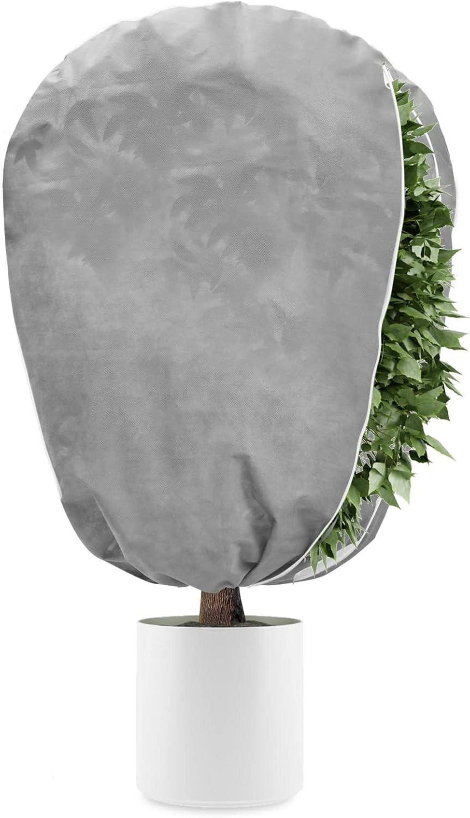 LuxusKollektion Abdeckhaube Pflanzenfrostschutzhülle 50g/m² Vlies Winter Schutz 100x120cm Grau