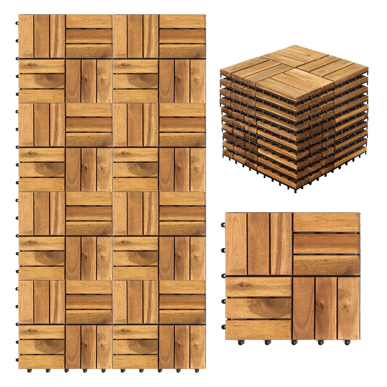 Clanmacy Holzfliesen 1-10 Terrassenfliesen, 11-110 Stück, günstig online kaufen