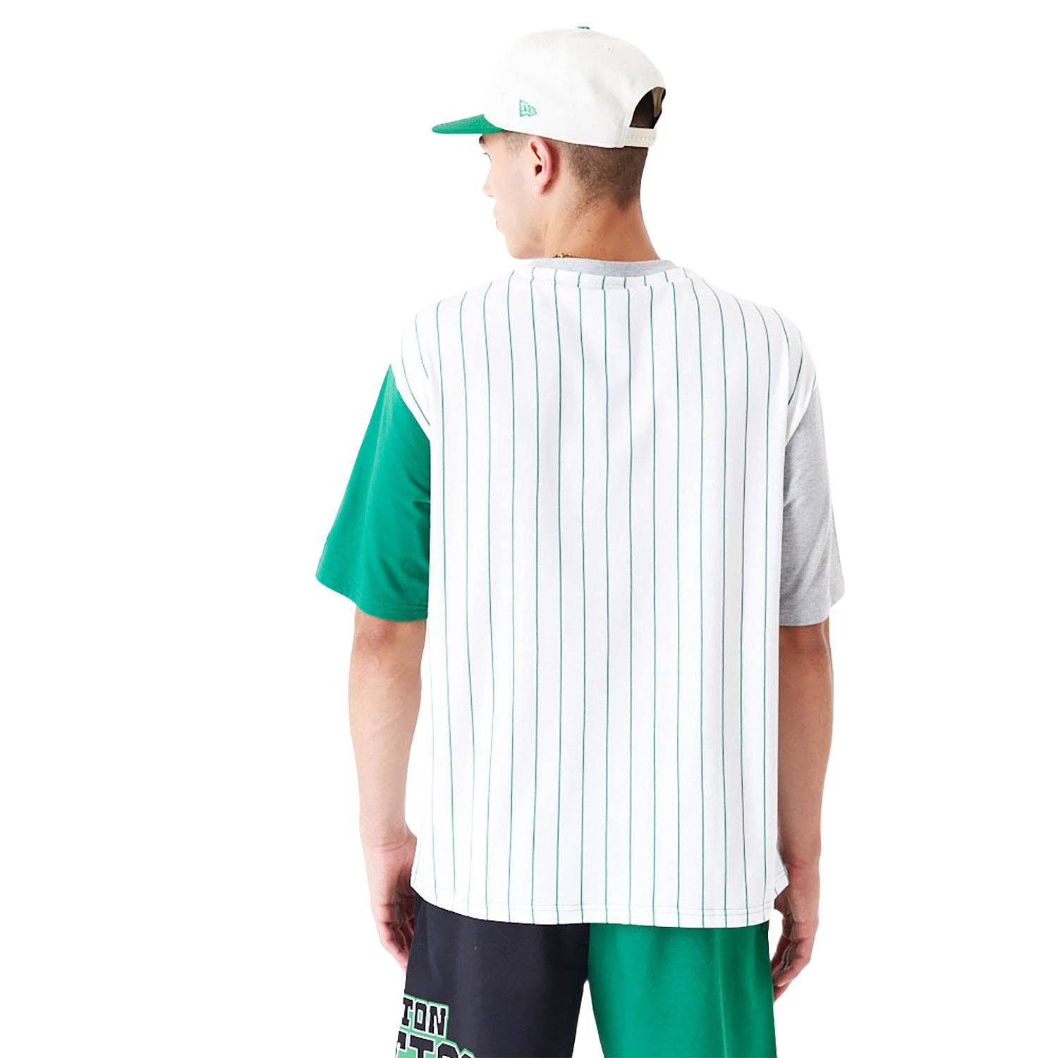 New Era T-Shirt T-Shirt New Era NBA Boston Celtics Half Pinstripe