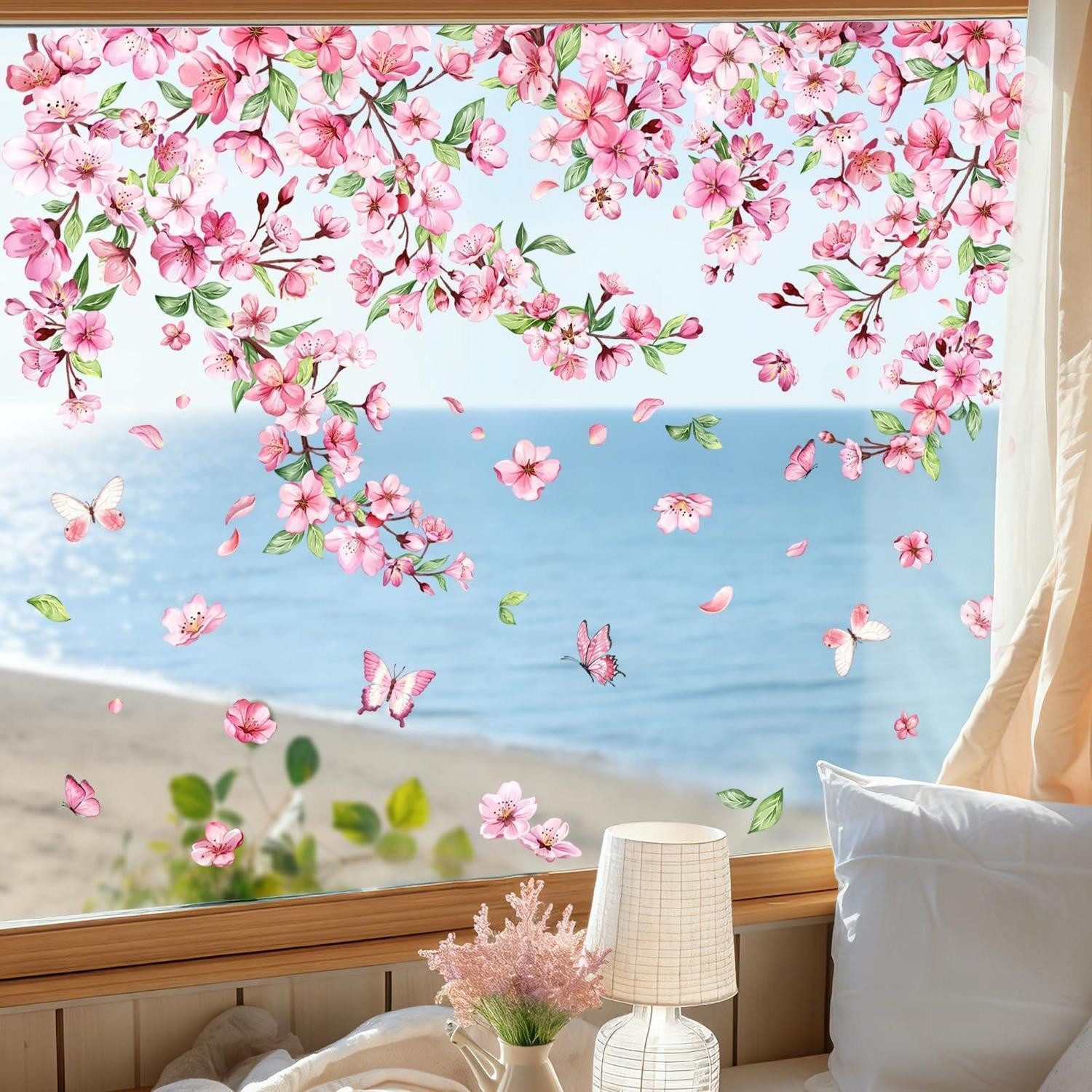 LuxusKollektion Fensterbild Fenstersticker Blumen Frühling Sommer Kirschblüte