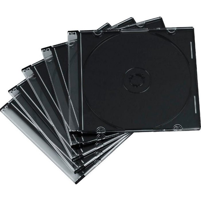 Hama CD-Hülle CD-Leerhülle Slim 50er-Pack Transparent/Schwarz schmal