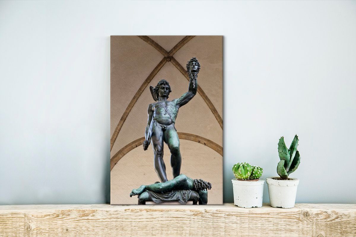OneMillionCanvasses® Leinwandbild Griechischer Krieger, fertig Leinwandbild (1 inkl. bespannt St), Zackenaufhänger, Gemälde, 20x30 cm