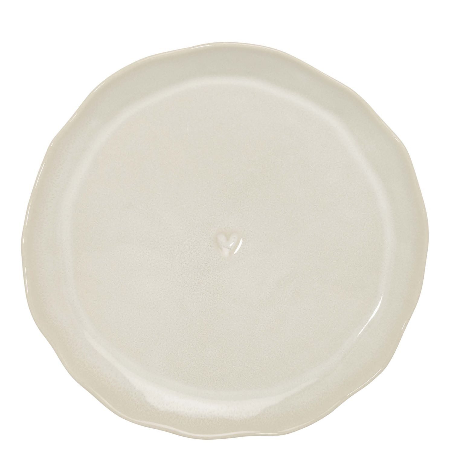 Bastion Collections Frühstücksteller Clear Heart, Spülmaschinengeeignet, Creme, Clear Heart, ⌀ 22cm, Creme, Clear Heart