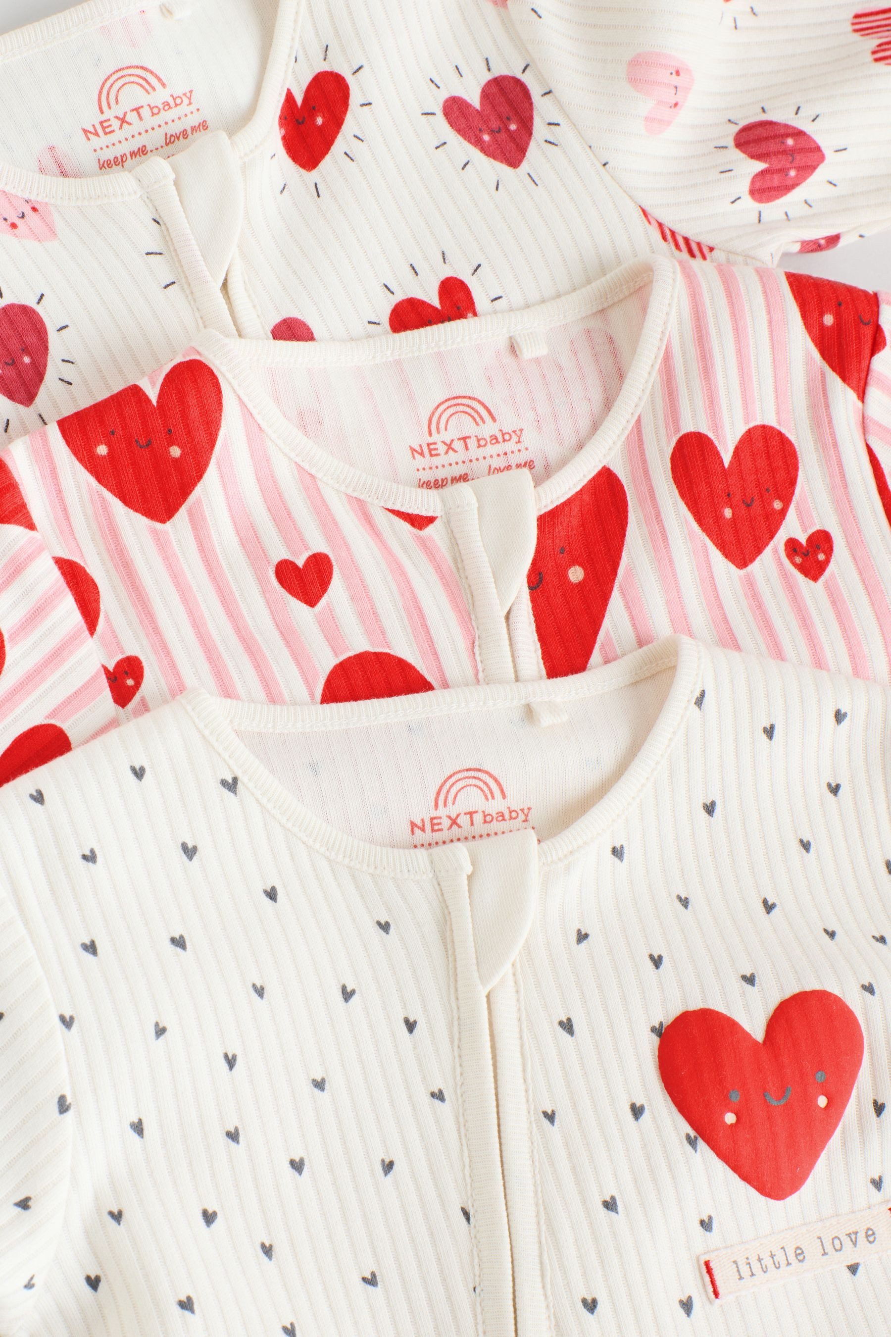 Next Schlafoverall Babyschlafanzüge mit Zweiwege-RV, 3er-Pack (3-tlg)