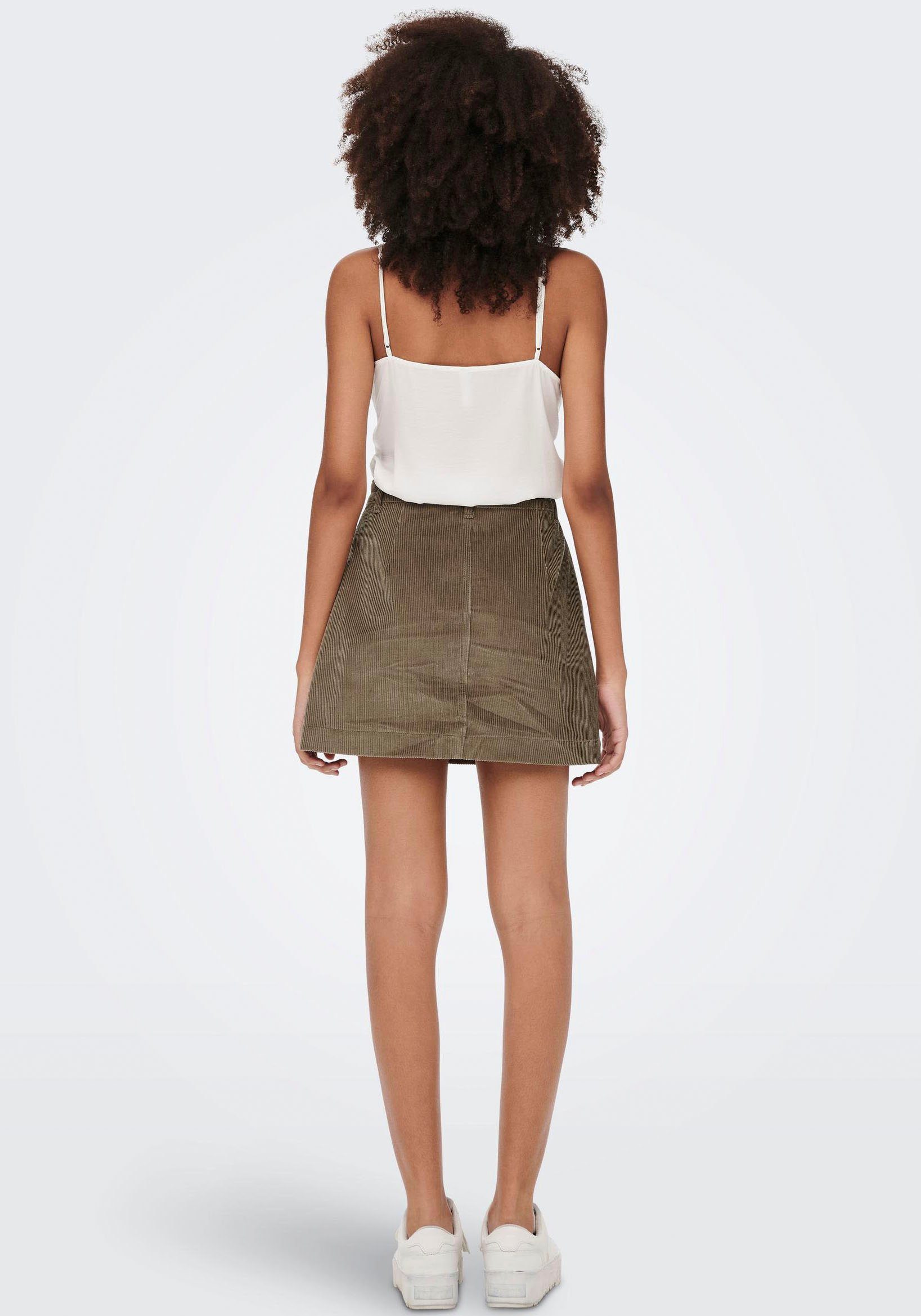 ONLY Cordrock ONLAMAZING HW CORD SKIRT Baumwollmischung