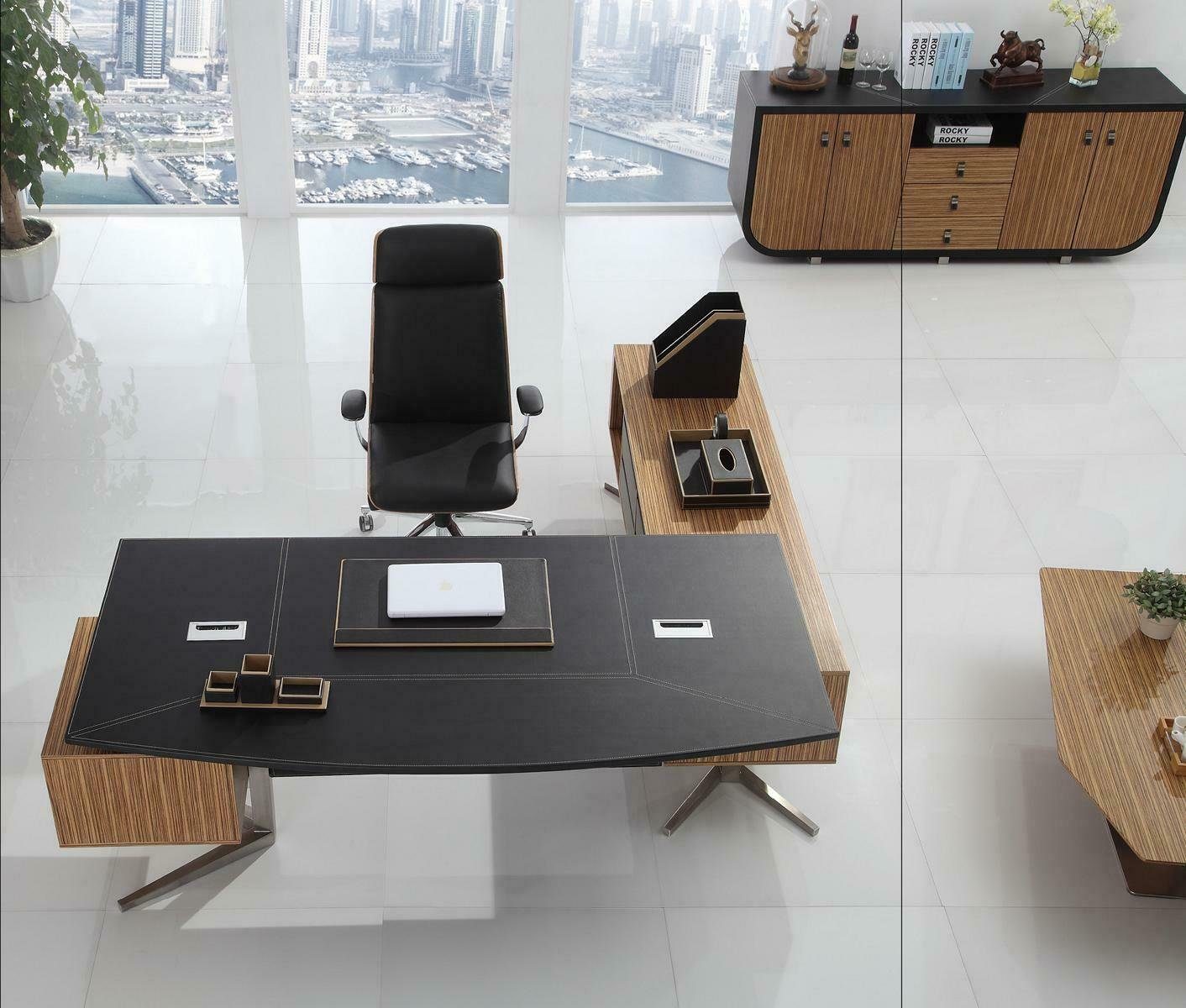 JVmoebel Eckschreibtisch, Designer Büro Arbeit Zimmer Set Sessel Komplett Set Möbel 2tlg.