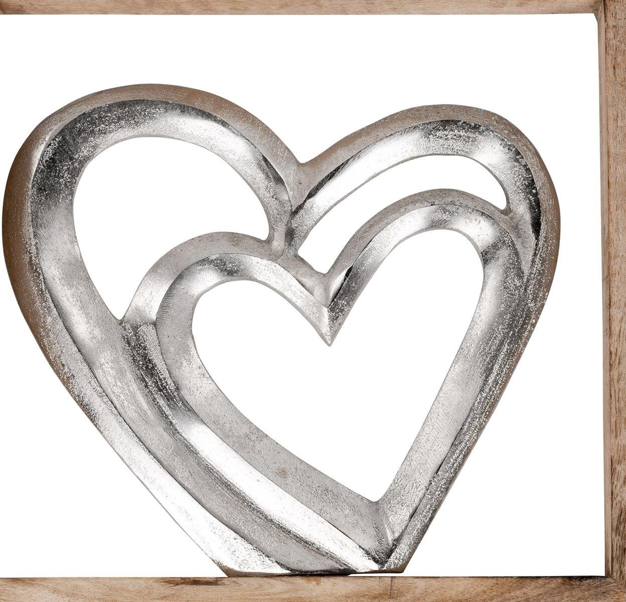 Holzrahmen Extravagante Herz in Wanddeko in Herz Wandbil aus dekojohnson Wanddekoobjekt Mangoholz