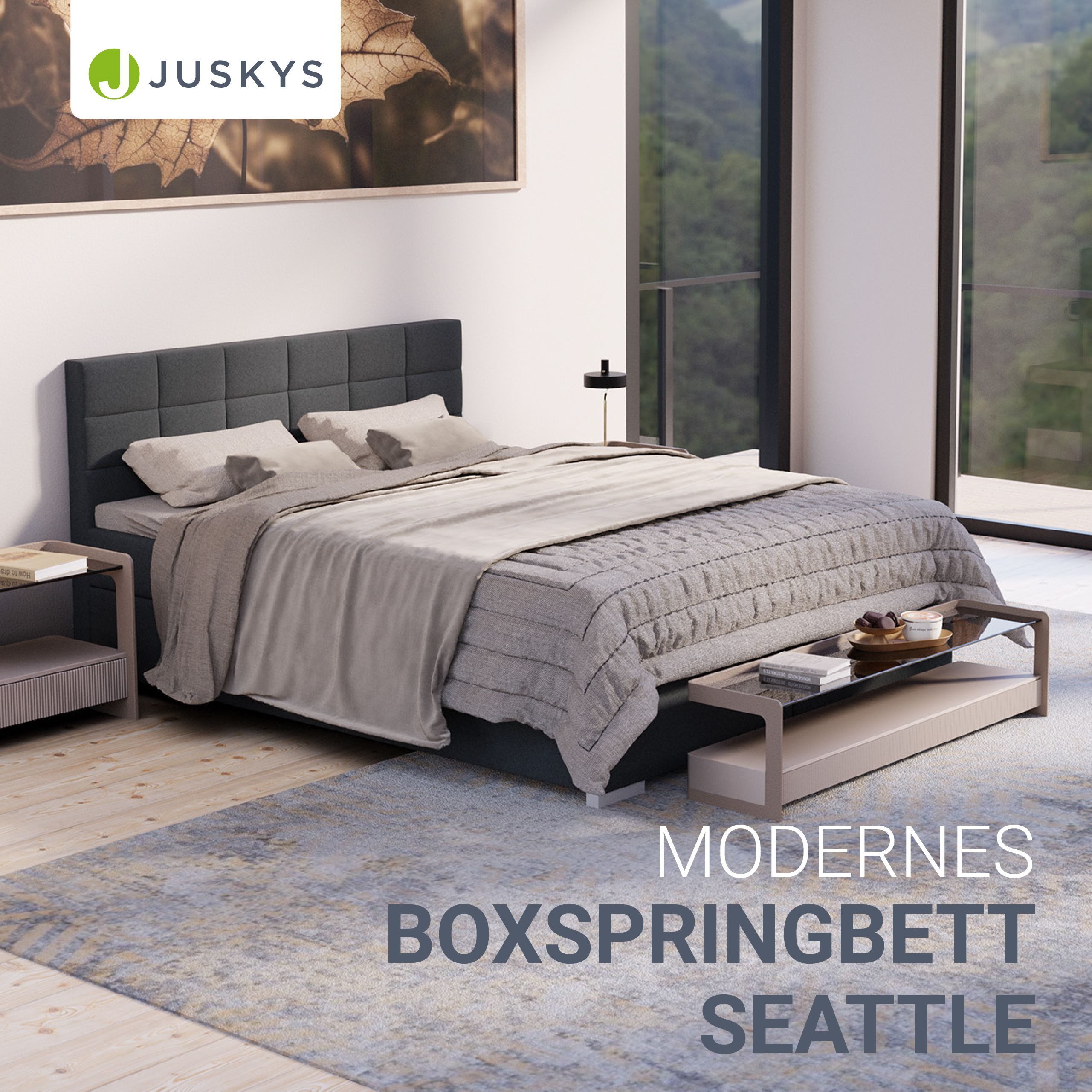 Juskys Boxspringbett Seattle, 180x200 cm, mit günstig online kaufen