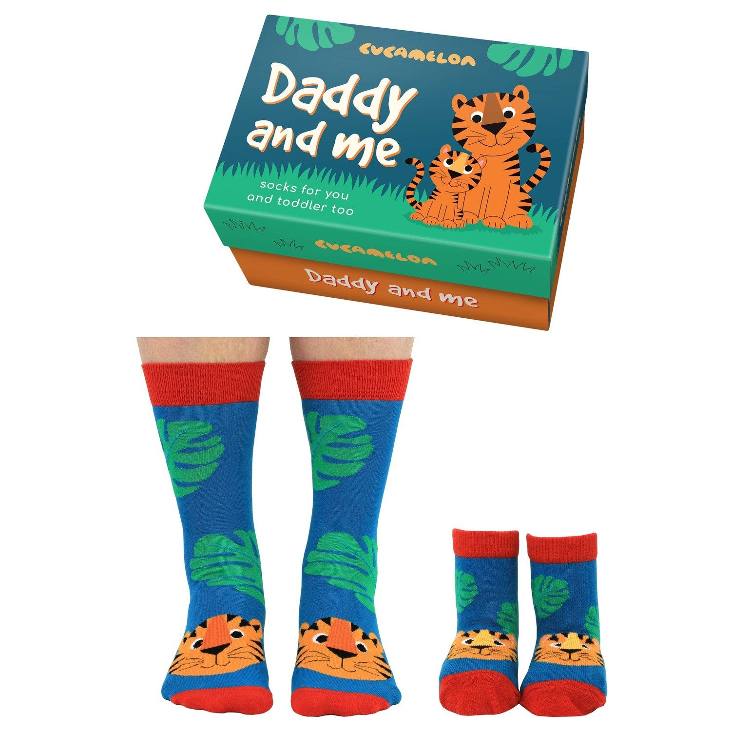 Cucamelon Freizeitsocken Papa und ich Cucamelon Tiger Socken für Vater und Kind (2 Paar)