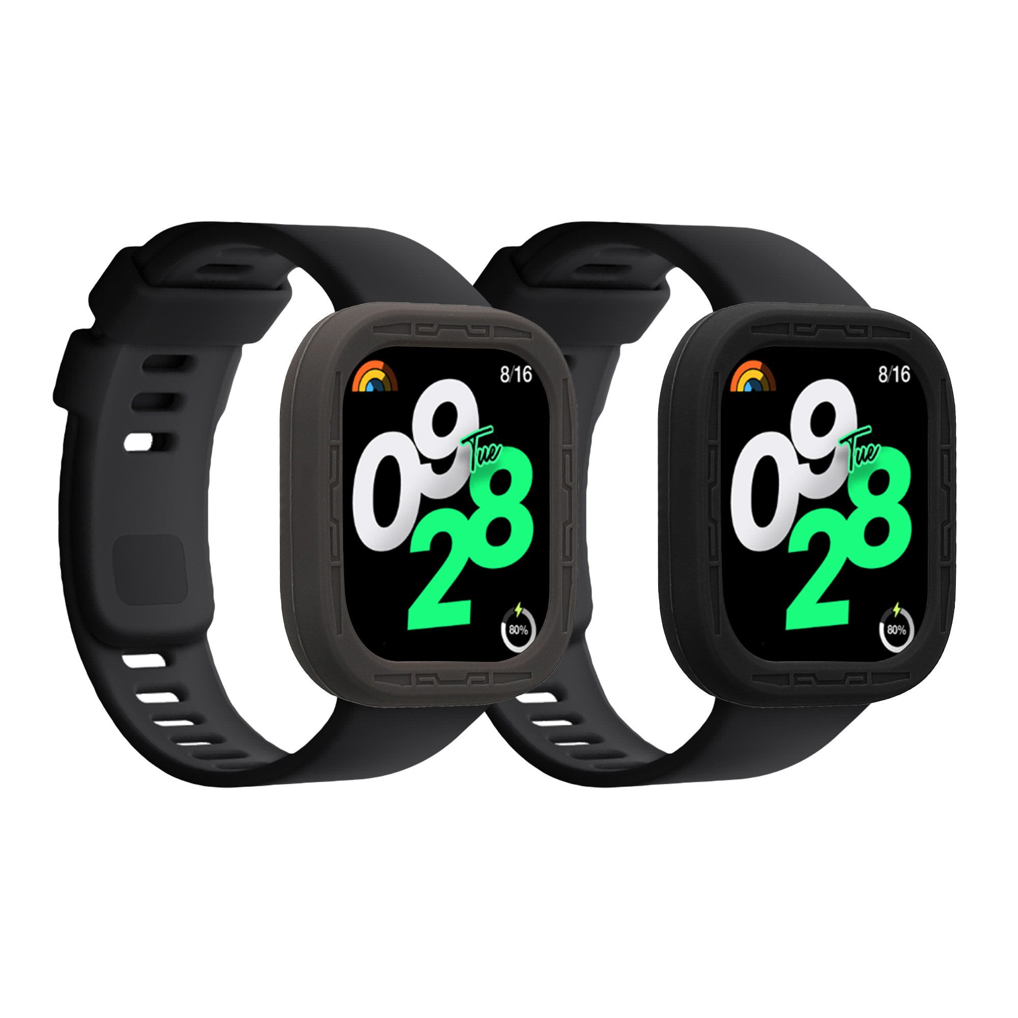 kwmobile Smartwatch-Hülle 2x Schutzhülle für Xiaomi Redmi Watch 4, Fitness Tracker Hülle - Cover