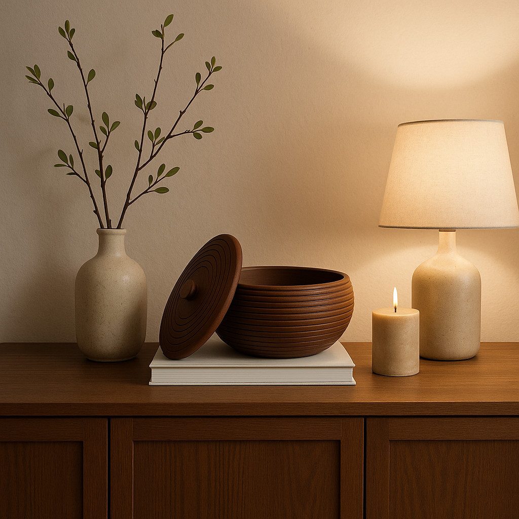 BUTLERS Dekofigur Gedrechselte runde Holzbehälter, Schmuckschatulle Mangoho günstig online kaufen