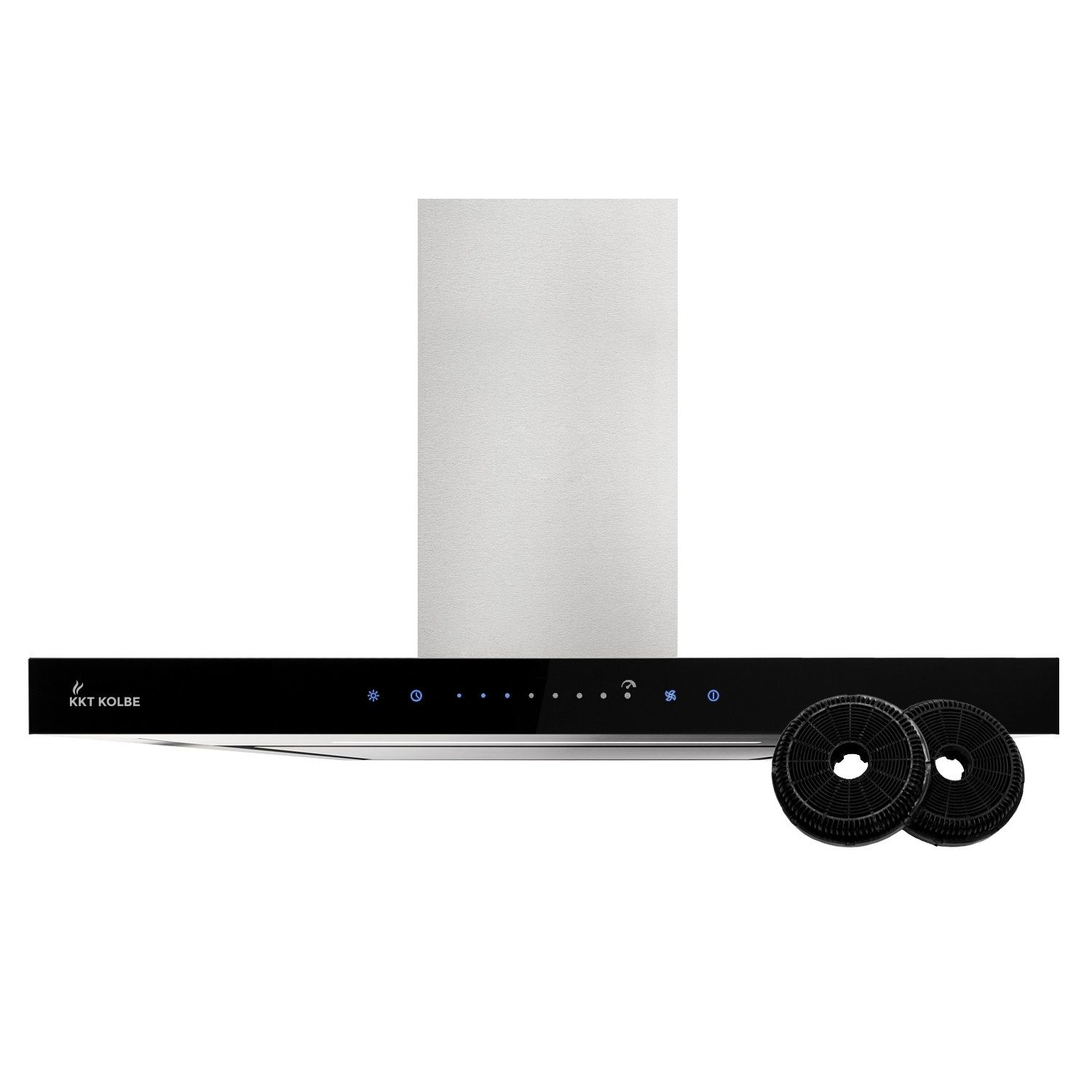 KKT KOLBE Wandhaube Dunstabzugshaube 60cm FLAT6006ED Abzugshaube / Edelstahl / Schwarz / Glas / WIFI / 9 Stufen / LED