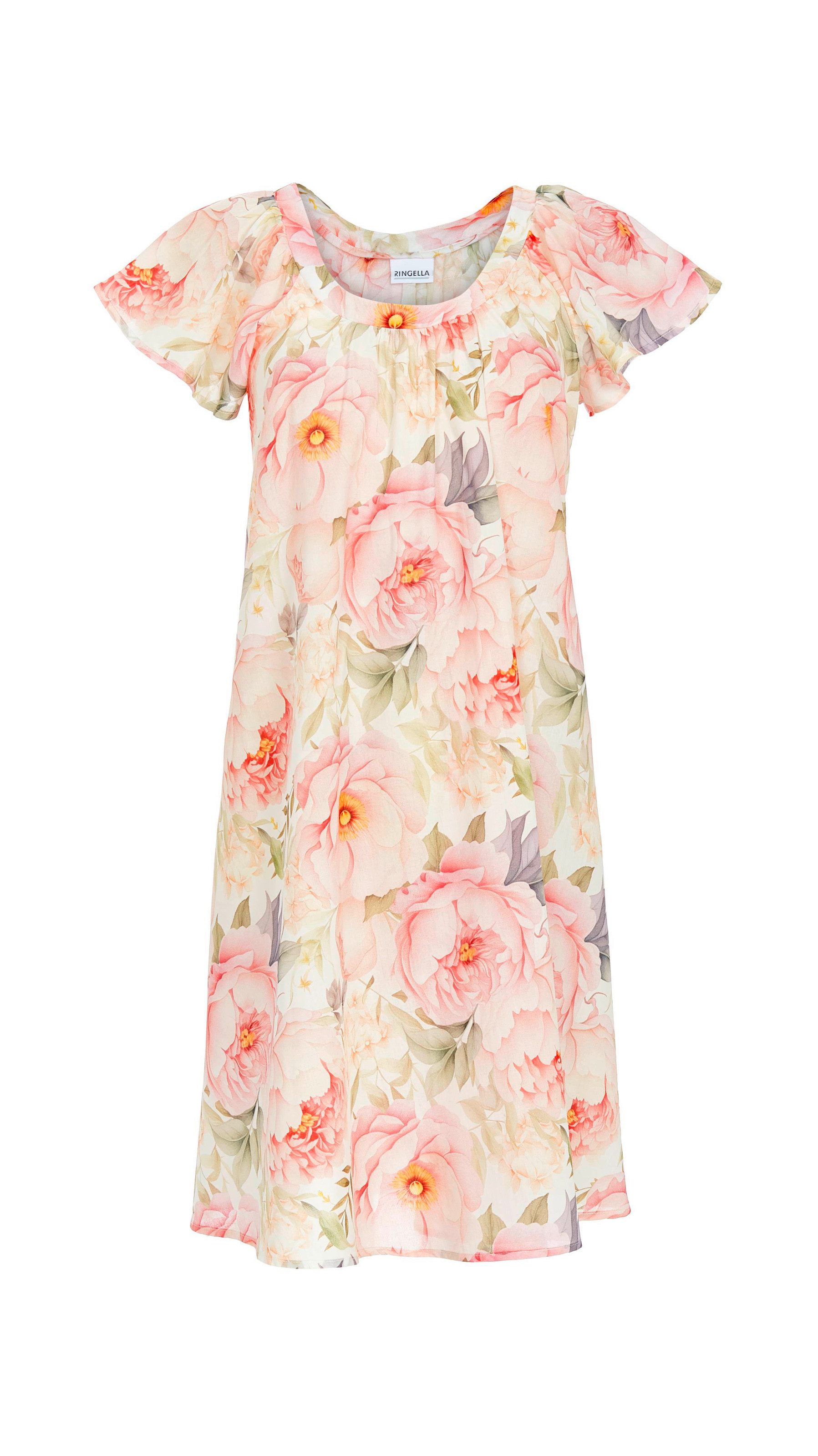 Ringella Nachthemd Ringella Damen Nachthemd Batist Voile Bunt Pfingstrosen günstig online kaufen