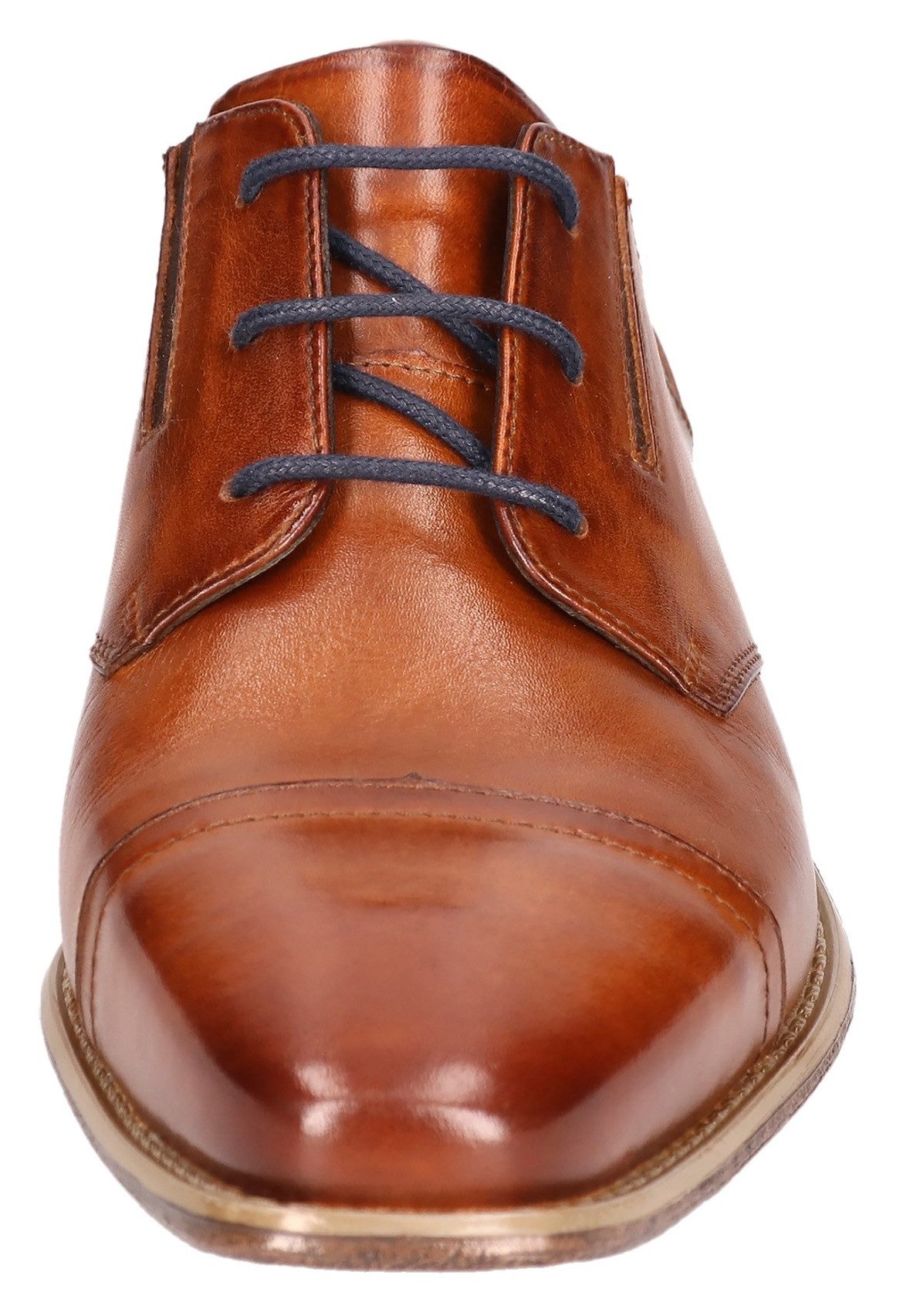 bugatti Schnürschuh, Blockabsatz, Abendschuh, Festtagsschuh mit Stretcheinsätzen