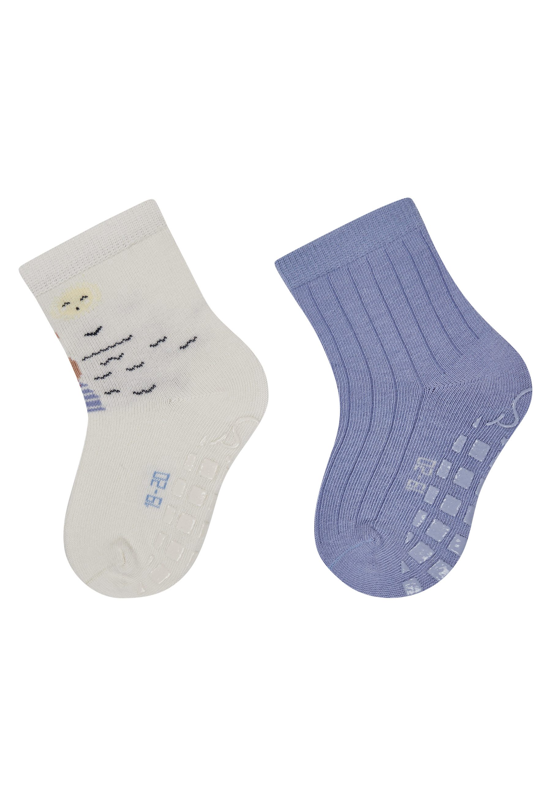 Sterntaler® ABS-Socken ABS Socken 2er-Pack Hippo (2-Paar, 2er-Pack) ABS Socken 2er-Pack, Hippo & Rippe, rutschfest, weich & atmungsaktiv