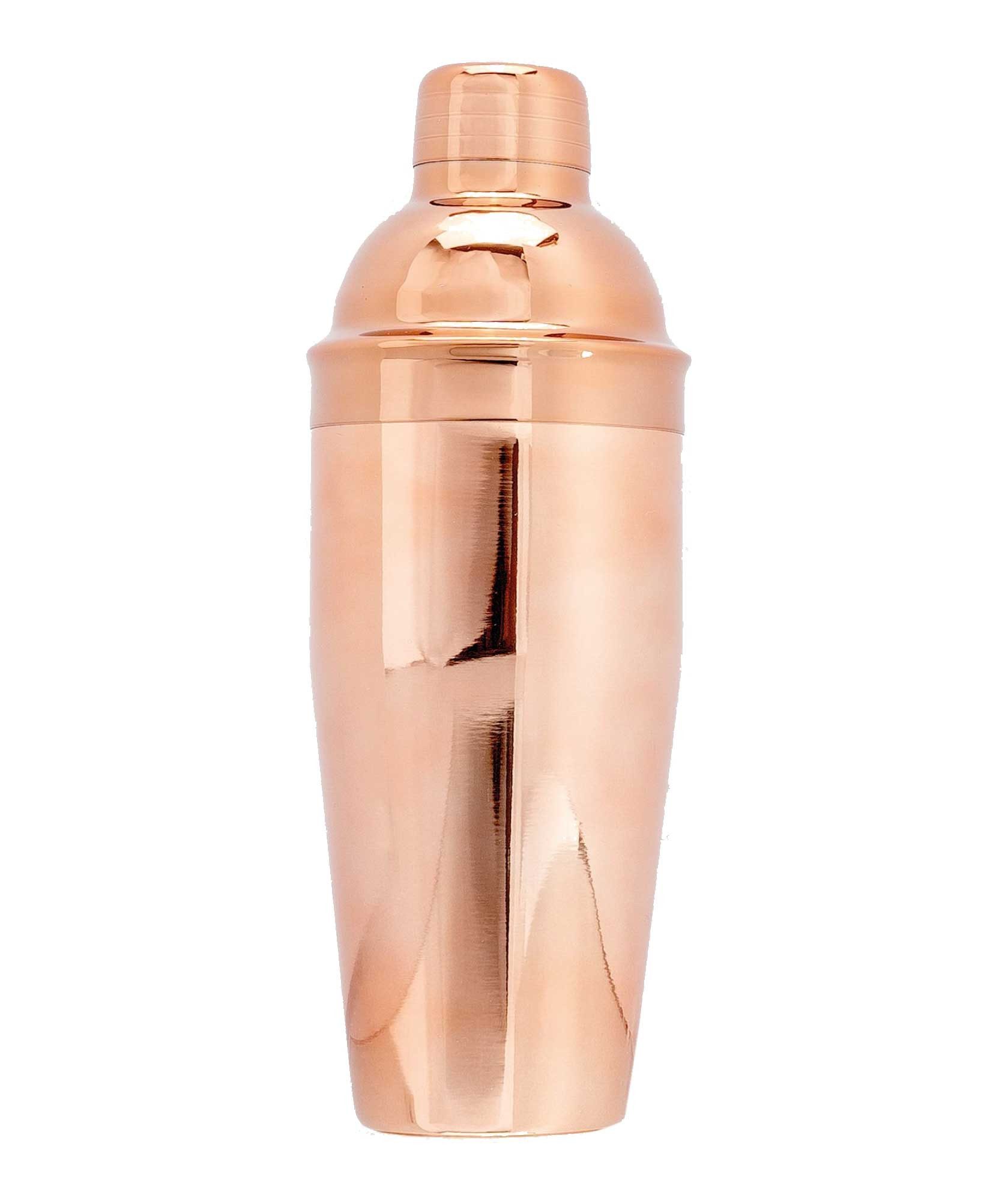 Mixcompany Cocktail Shaker Cocktailshaker, Edelstahl kupferfarben, dreiteilig, 450ml Fassung