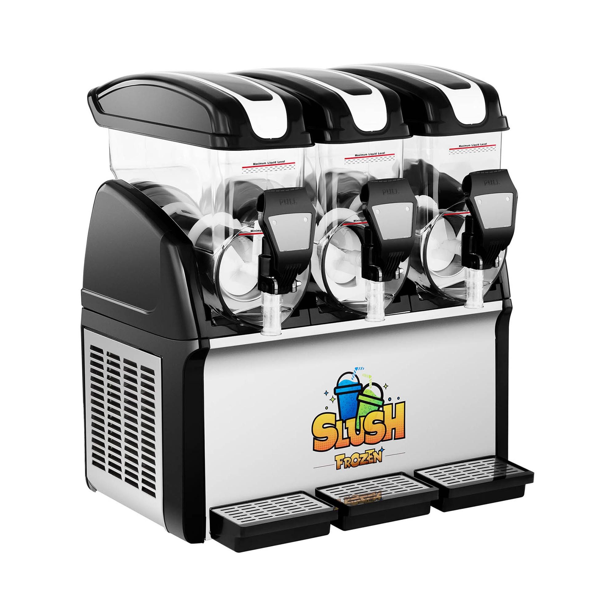 Royal Catering Slush Maker 3 x 15 L Slushmaschine Eismaschine Softeis Slusheis Gastronomie, Stahl, Kunststoff (Polycarbonat)