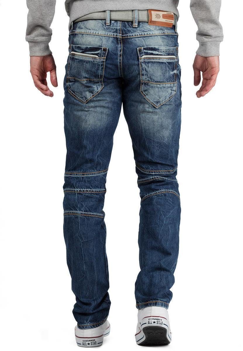 Schriftzug Herren Verzierungen BA-CD391 Hose Baxx mit & Cipo Slim-fit-Jeans und