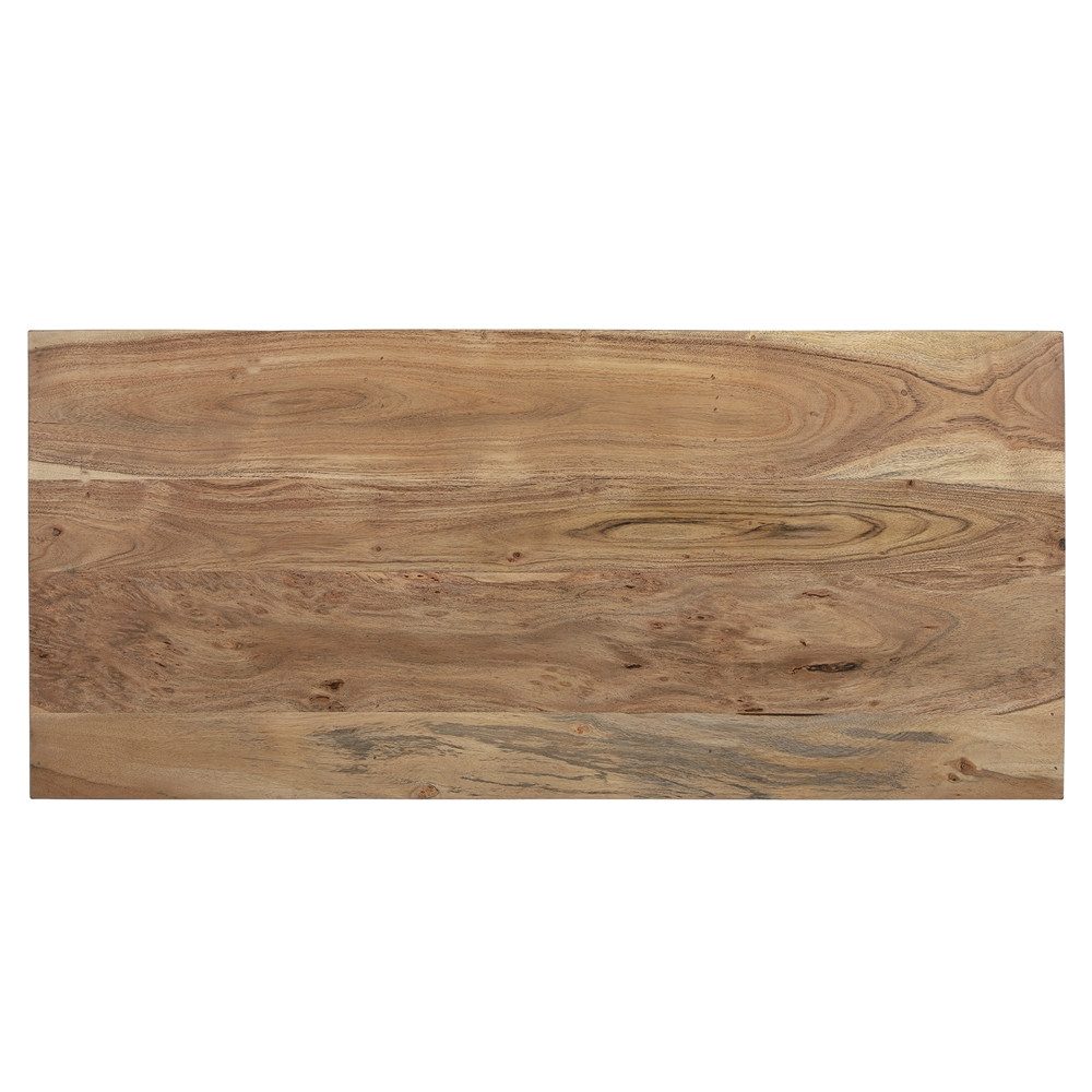 WOMO-DESIGN Lowboard Taipei TV Schrank Fernsehschrank Kommode Konsolentisch Beistelltisch, Wohnzimmertisch mit 2 Schubladen handgefertigt Massivholz Metallbeine