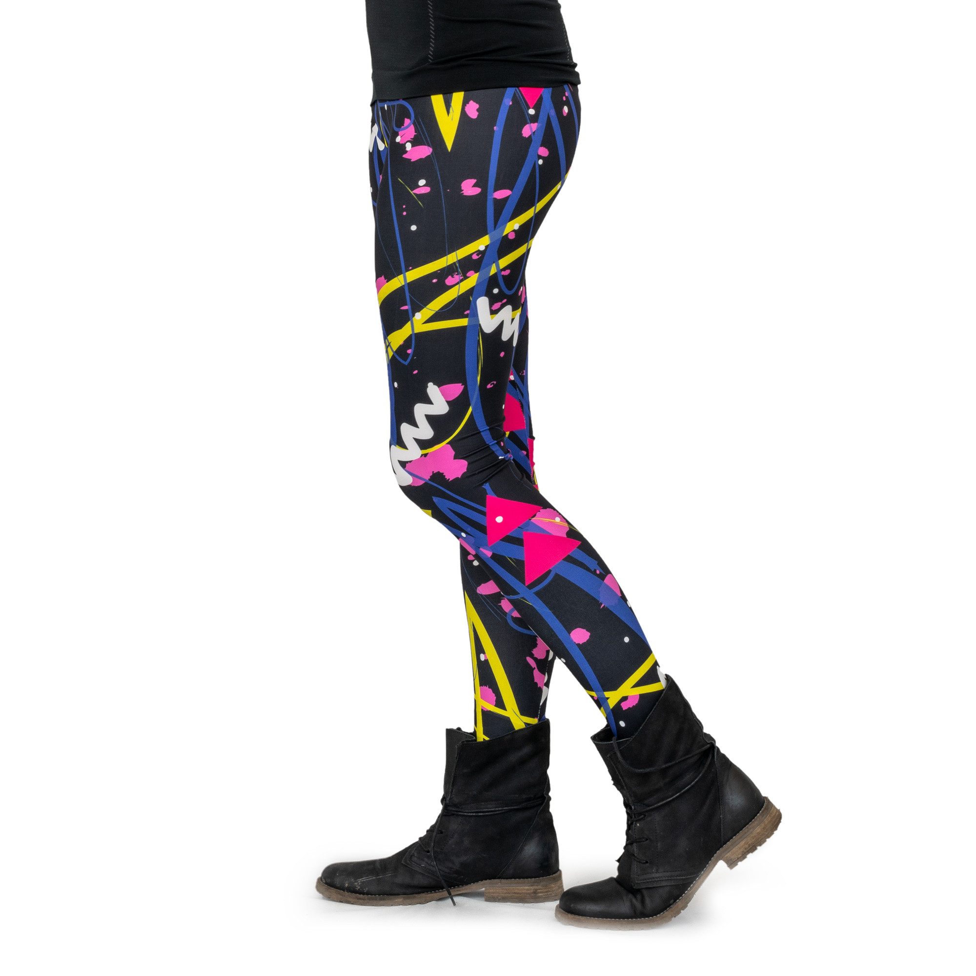 cosey Leggings Neon Line Leggings, 2 Größen (XS–S & M–L) (38/M bis 40/L) Pop Scribble – Bild 4 von 5