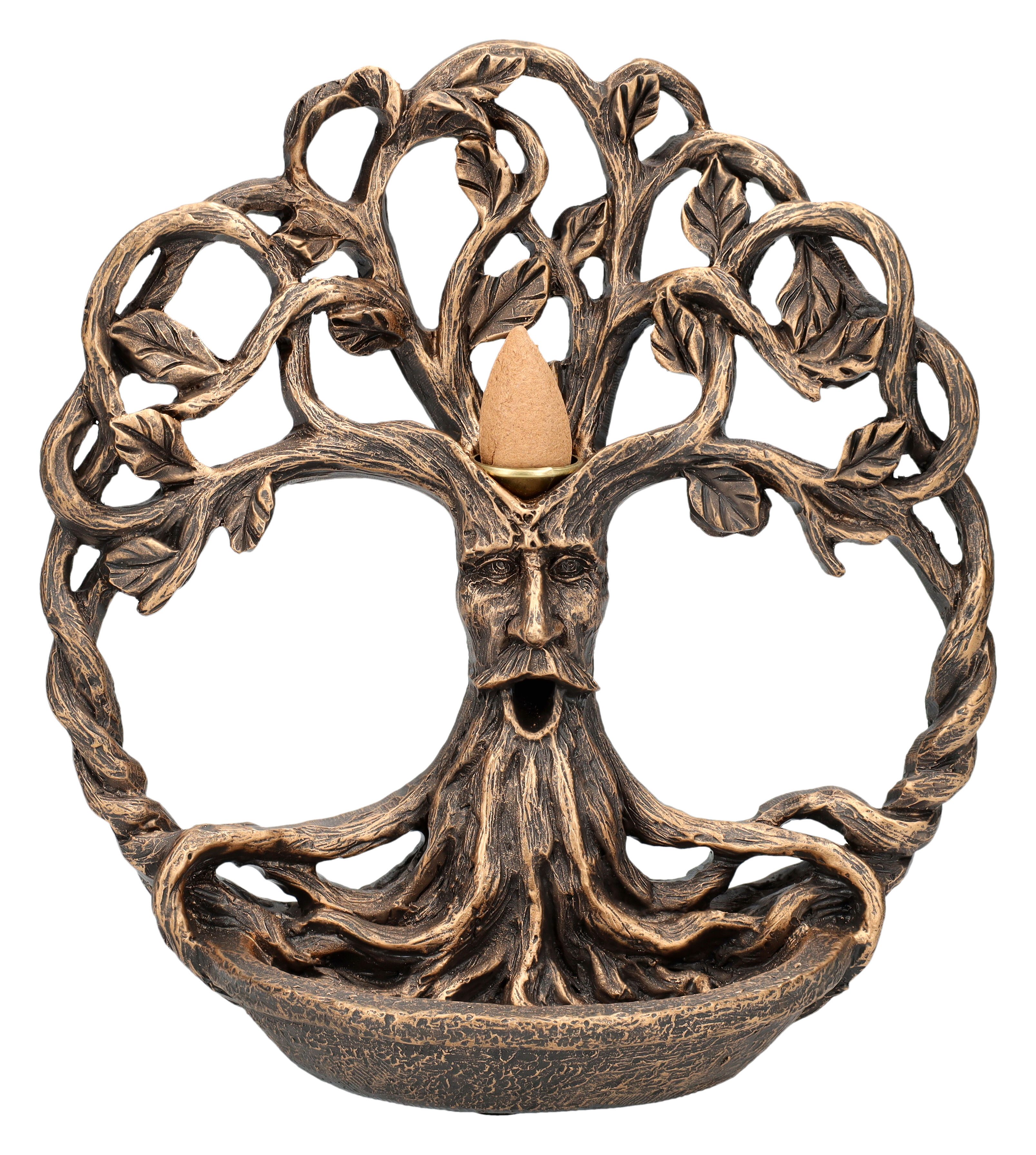 Figuren Shop GmbH Räuchermännchen Rückfluss-Räucherhalter Greenman - Tree of Life - Fantasy Lebensbaum