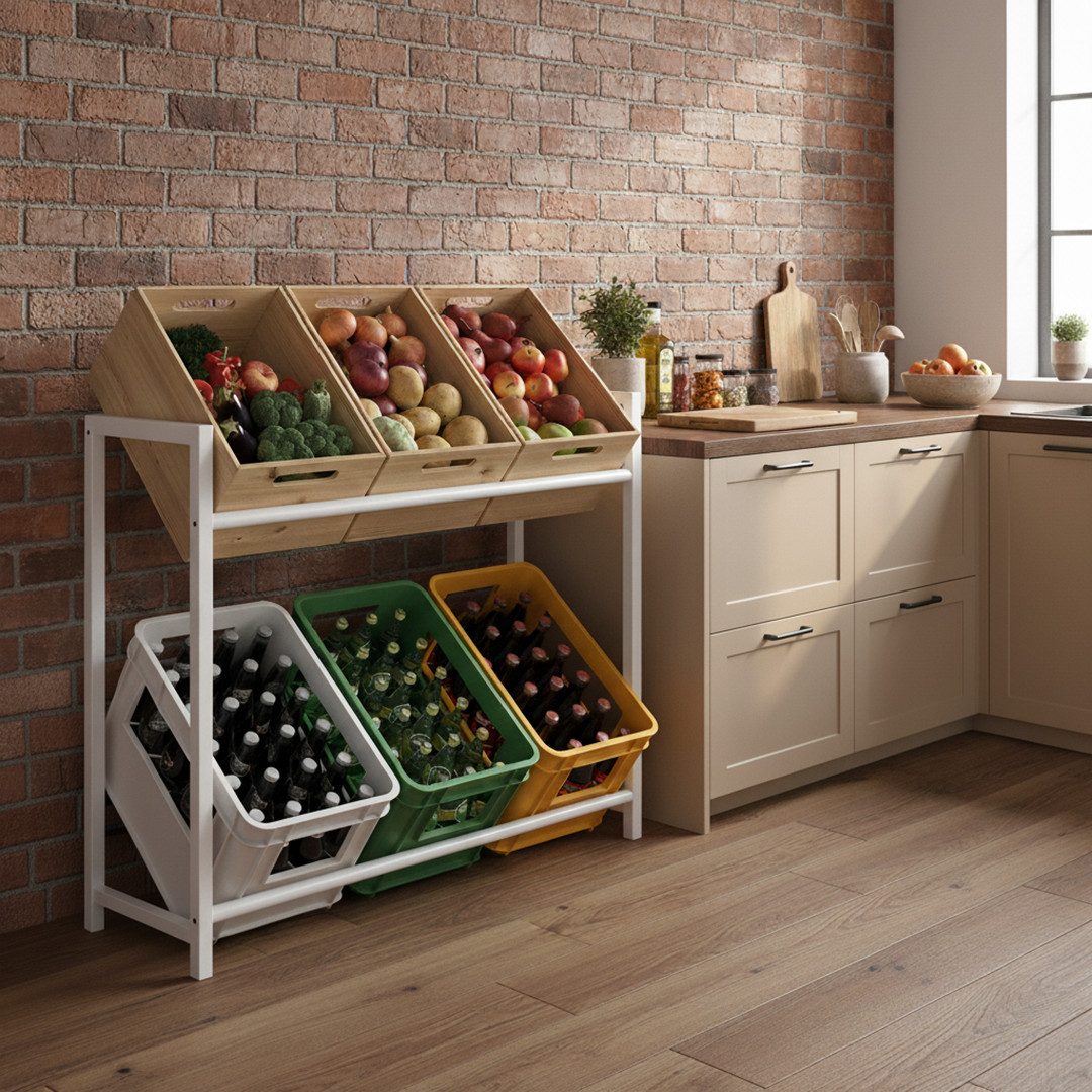 STEELSØN Flaschenregal Macondo aus Metall, Getränkekistenregal weiß, für 6 günstig online kaufen