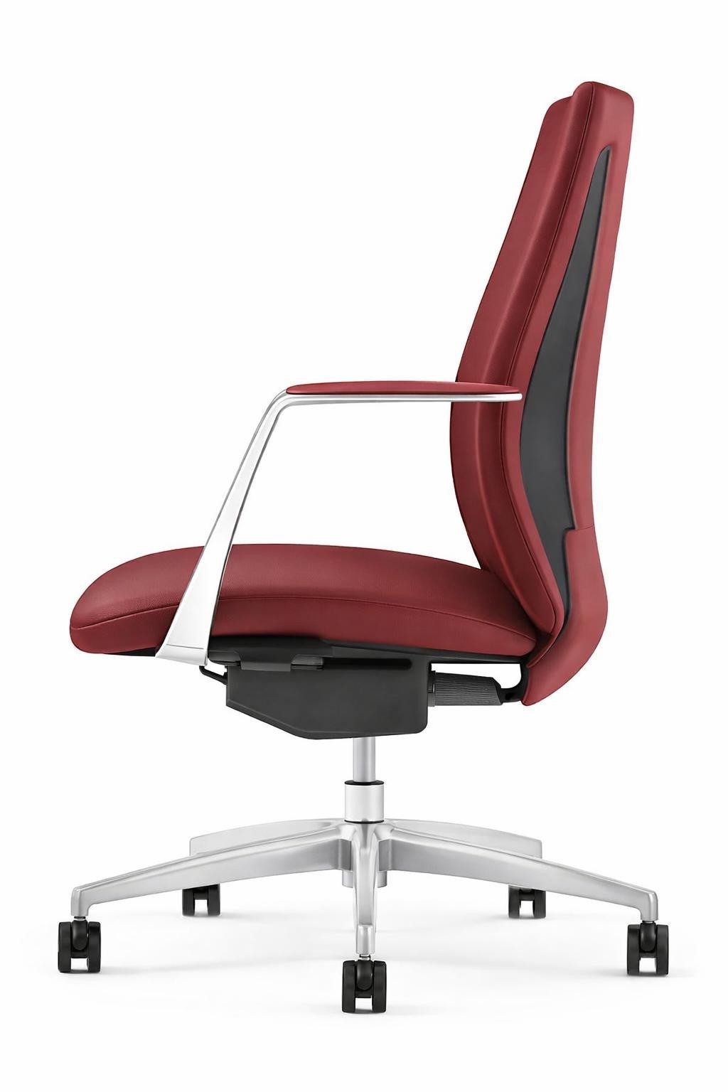 Xlmoebel Chefsessel Moderner roter Chefsessel mit Metallgestell und Armlehnen, Made in Europa