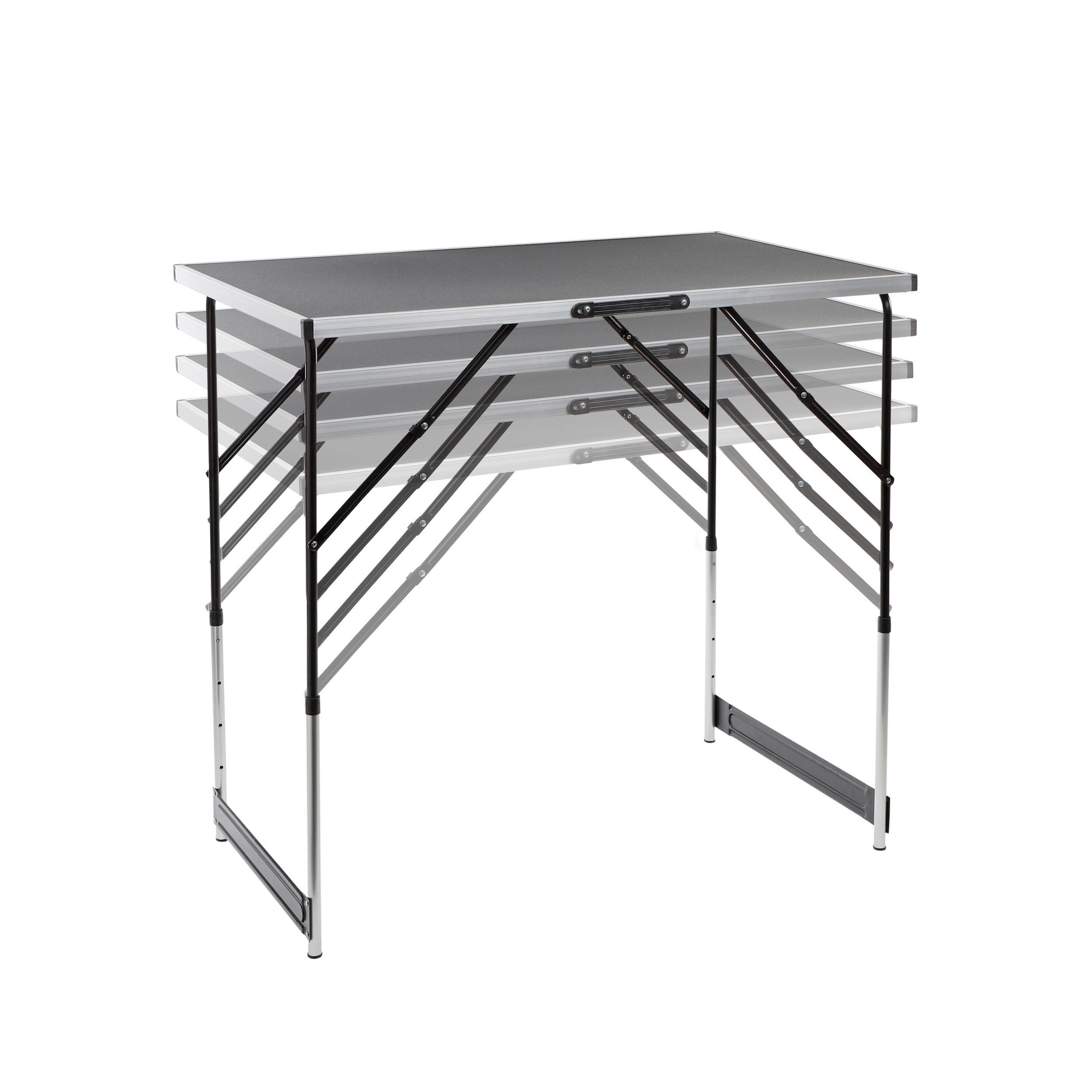 Spetebo Campingtisch Aluminium Campingtisch höhenverstellbar - 100 x 60 cm (Anzahl, 1-St., Stück), schnell aufzubauen mit praktischem Tragegriff