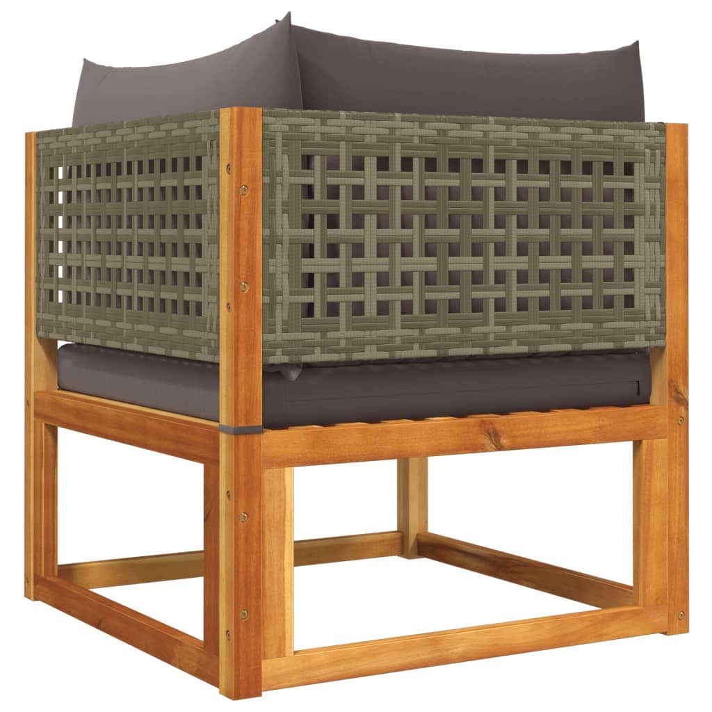 vidaXL Gartenlounge-Set Gartensofas-Ecke mit Kissen 2 Stk. Holz & Rattan, (1-tlg)