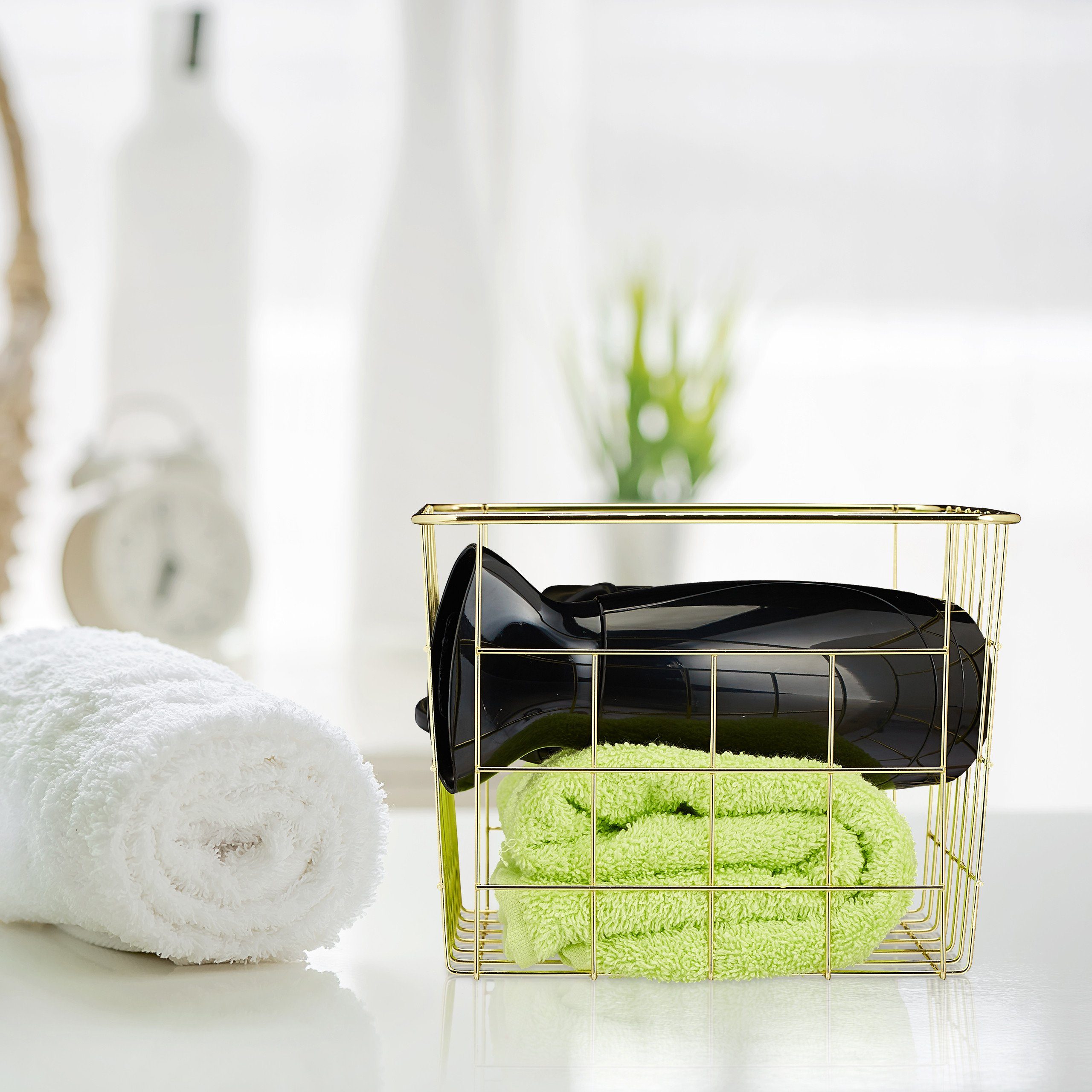 relaxdays Drahtkorb 3er Set, gold