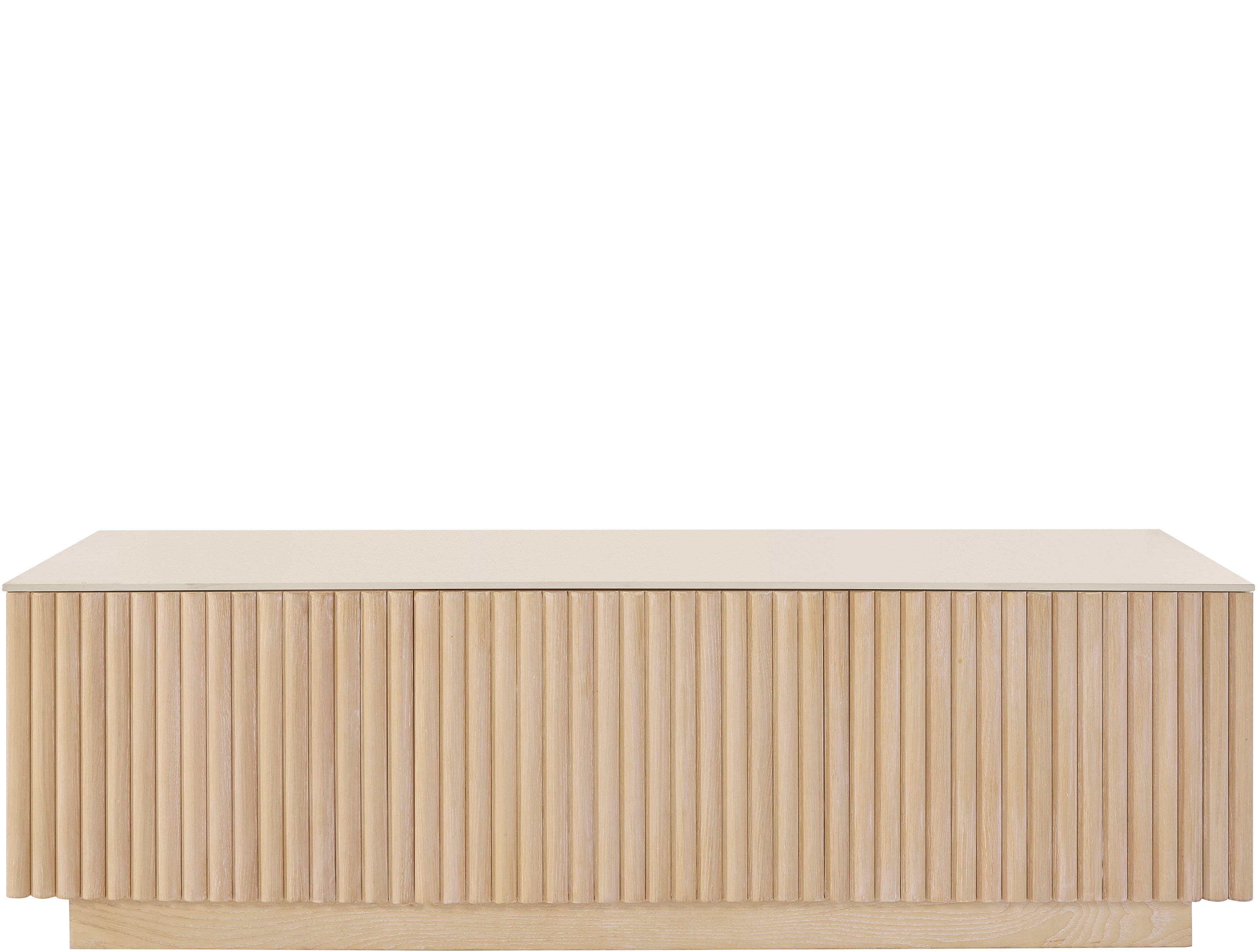 homsy by Ana Johnson TV-Schrank Solva Holzoptik aus Esche, geriffelte Front, Keramikplatte, Breite 138 cm