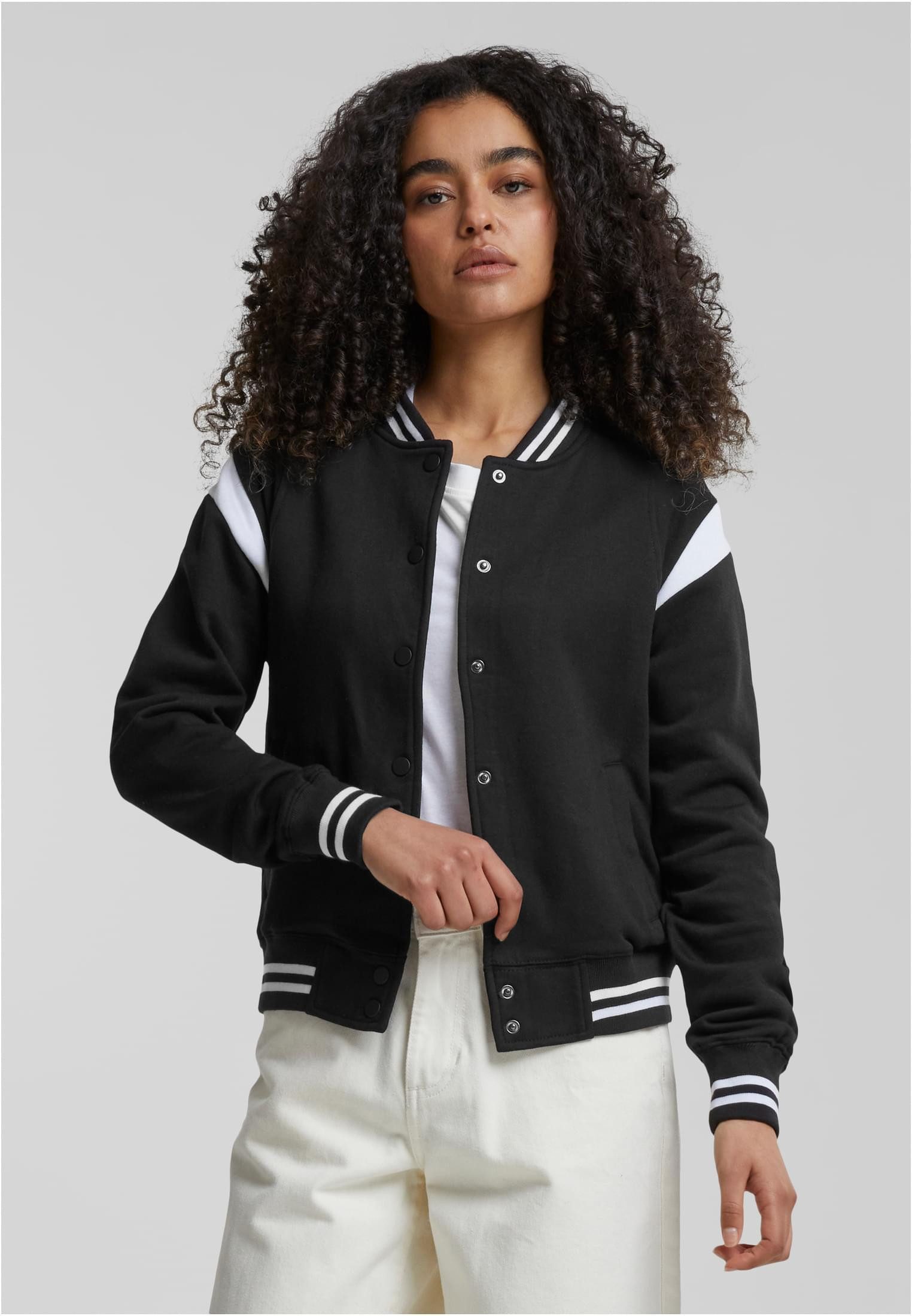 URBAN CLASSICS Outdoorjacke Ladies Inset College Sweat Jacket Collegejacke Damen