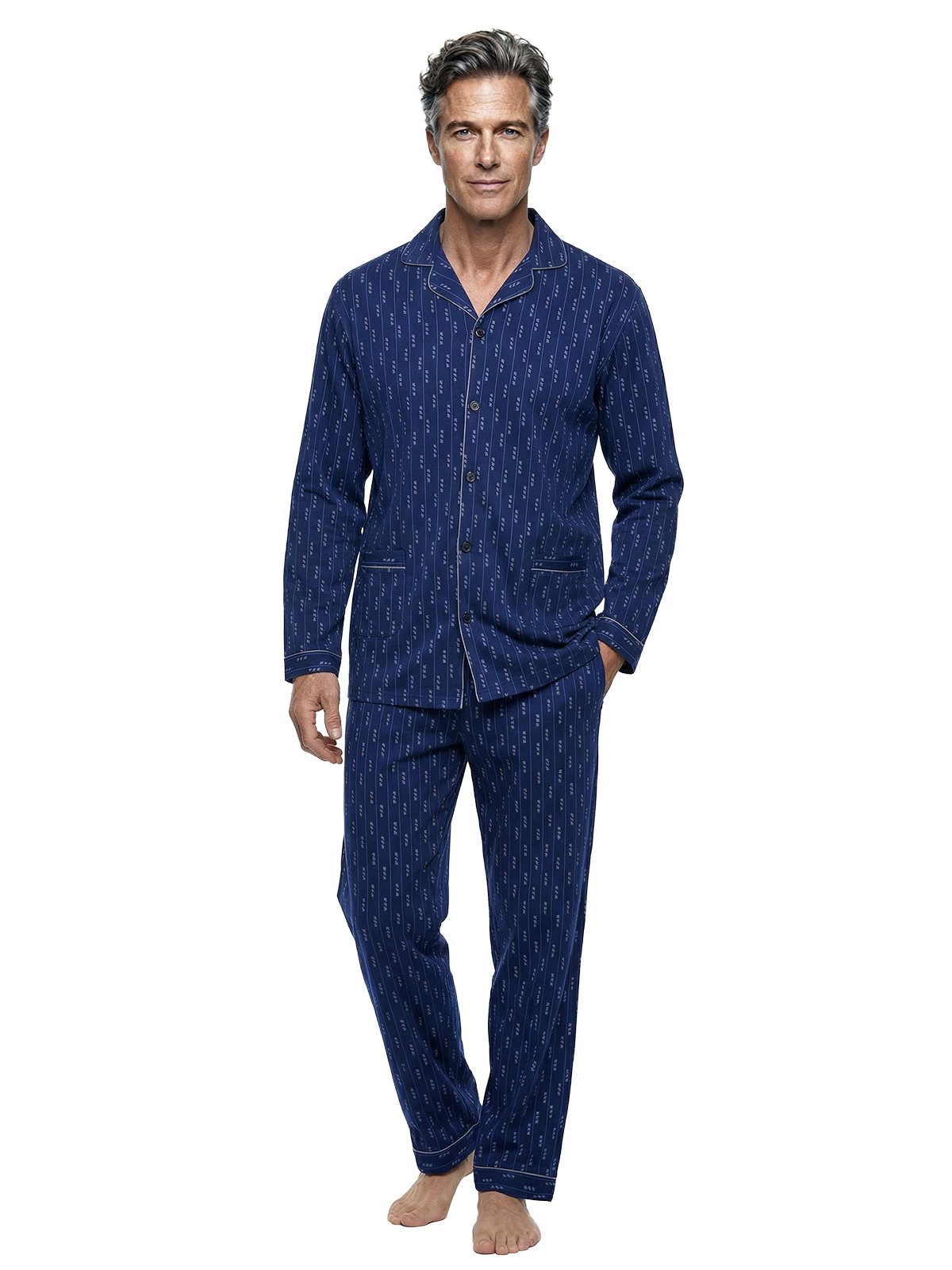 Lucky Nachthemd Pyjama Set Langarm - Kent Kragen Classic