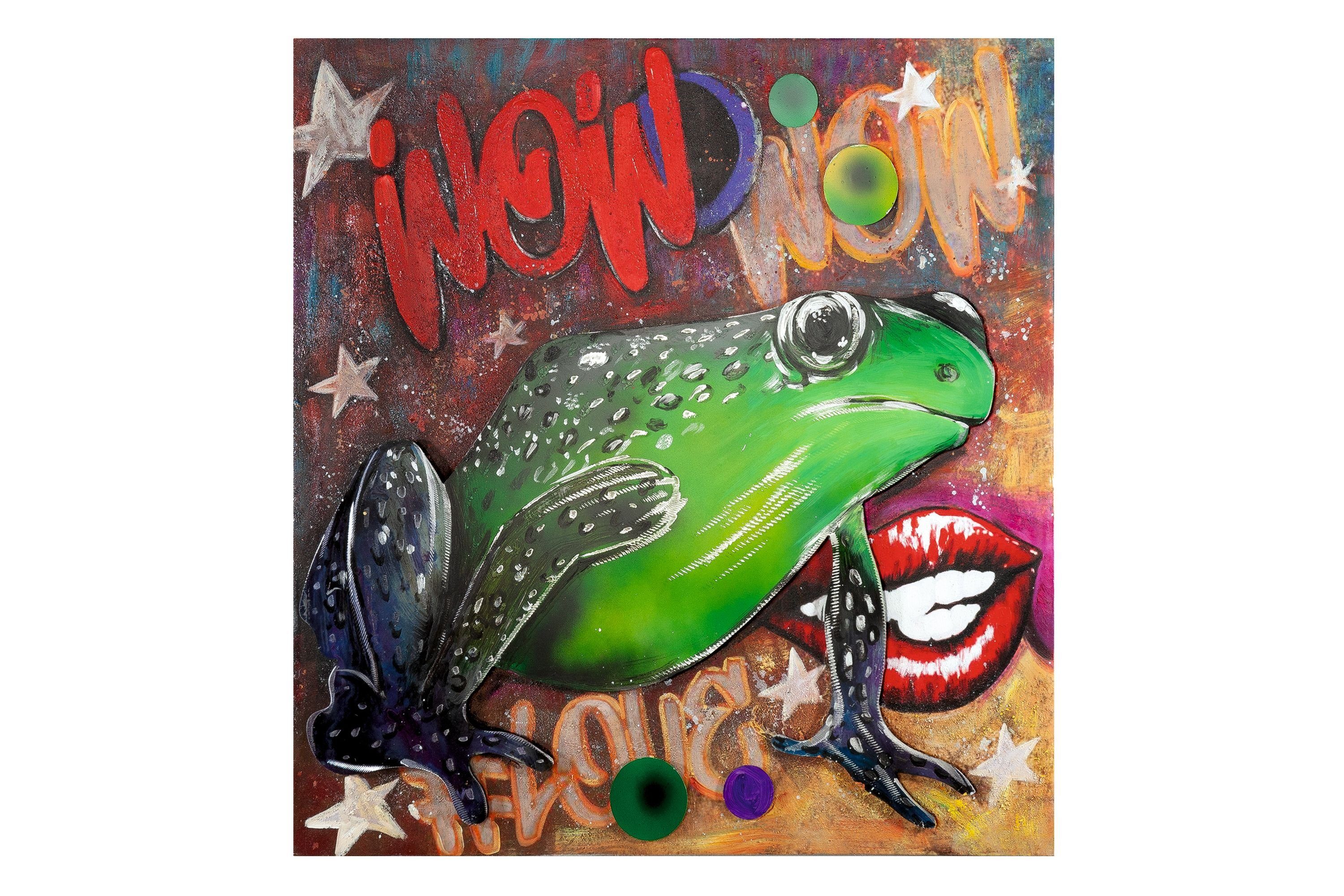 GILDE Bild GILDE Bild Street Art Frosch - mehrfarbig - H. 80cm x B. 80cm