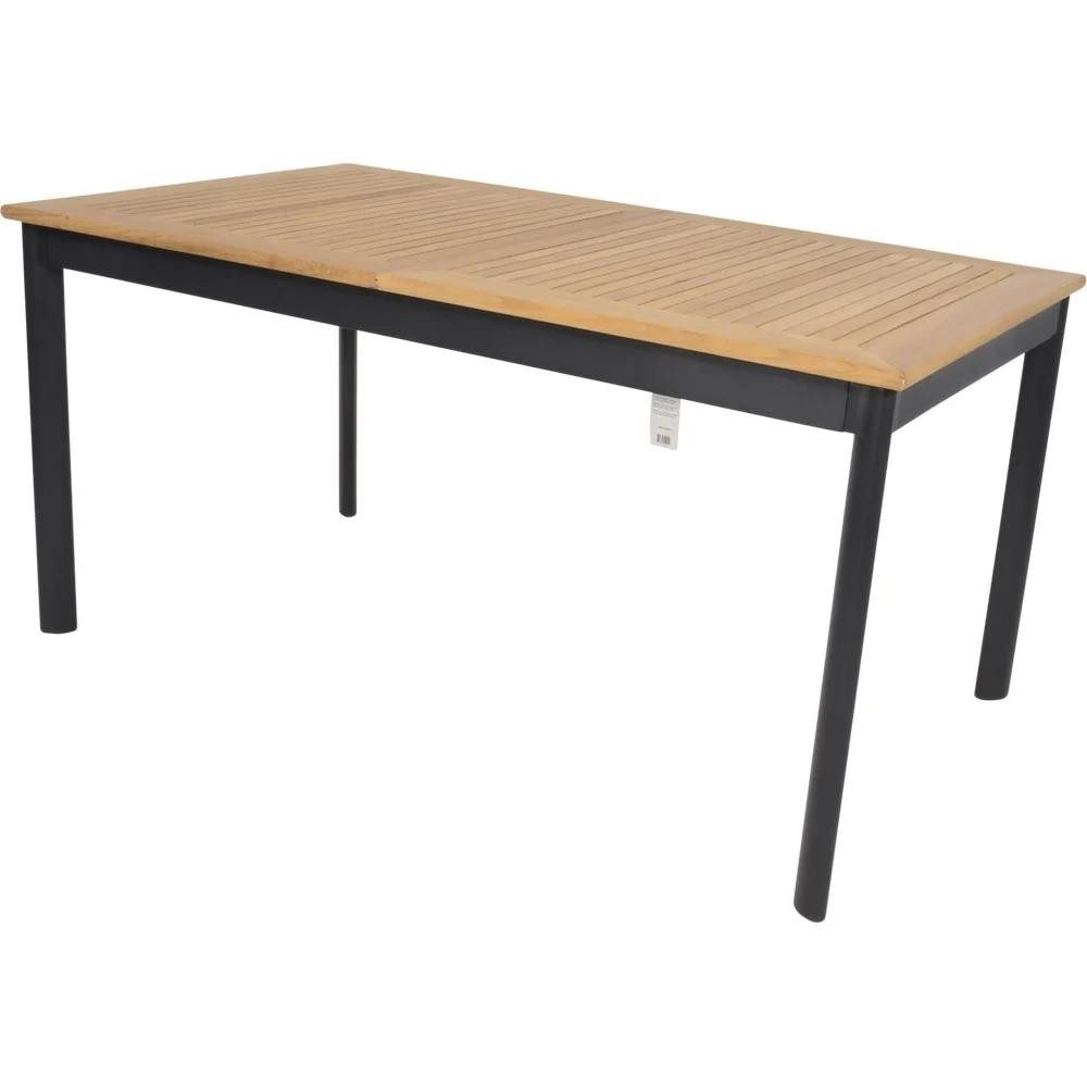 Gartentisch Ausziehtisch Monza Teak Aluminium Natur Anthrazit