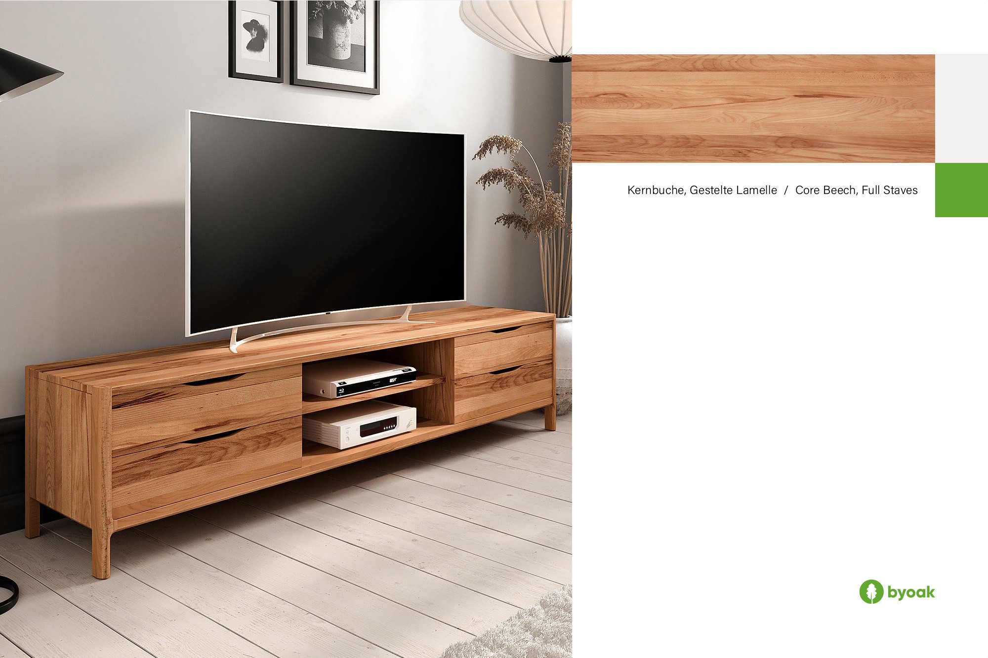 byoak TV-Schrank TWIG aus Massivholz Naturgeölt